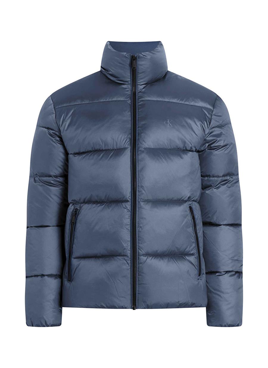 Calvin Klein Calvin Kleın Erkek Regular Fit Fermuar Kapamalı Uzun Kollu Dik Yaka Mavi Ceket J30J326097-CDO
