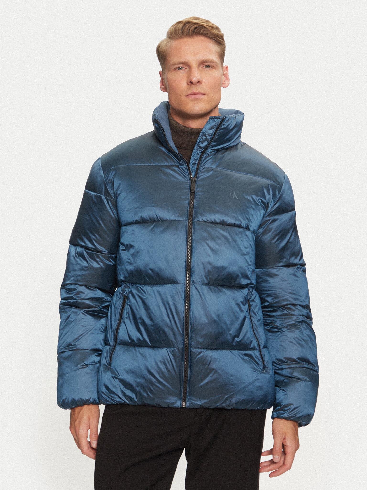 Calvin Klein Calvin Kleın Erkek Regular Fit Fermuar Kapamalı Uzun Kollu Dik Yaka Mavi Ceket J30J326097-CDO