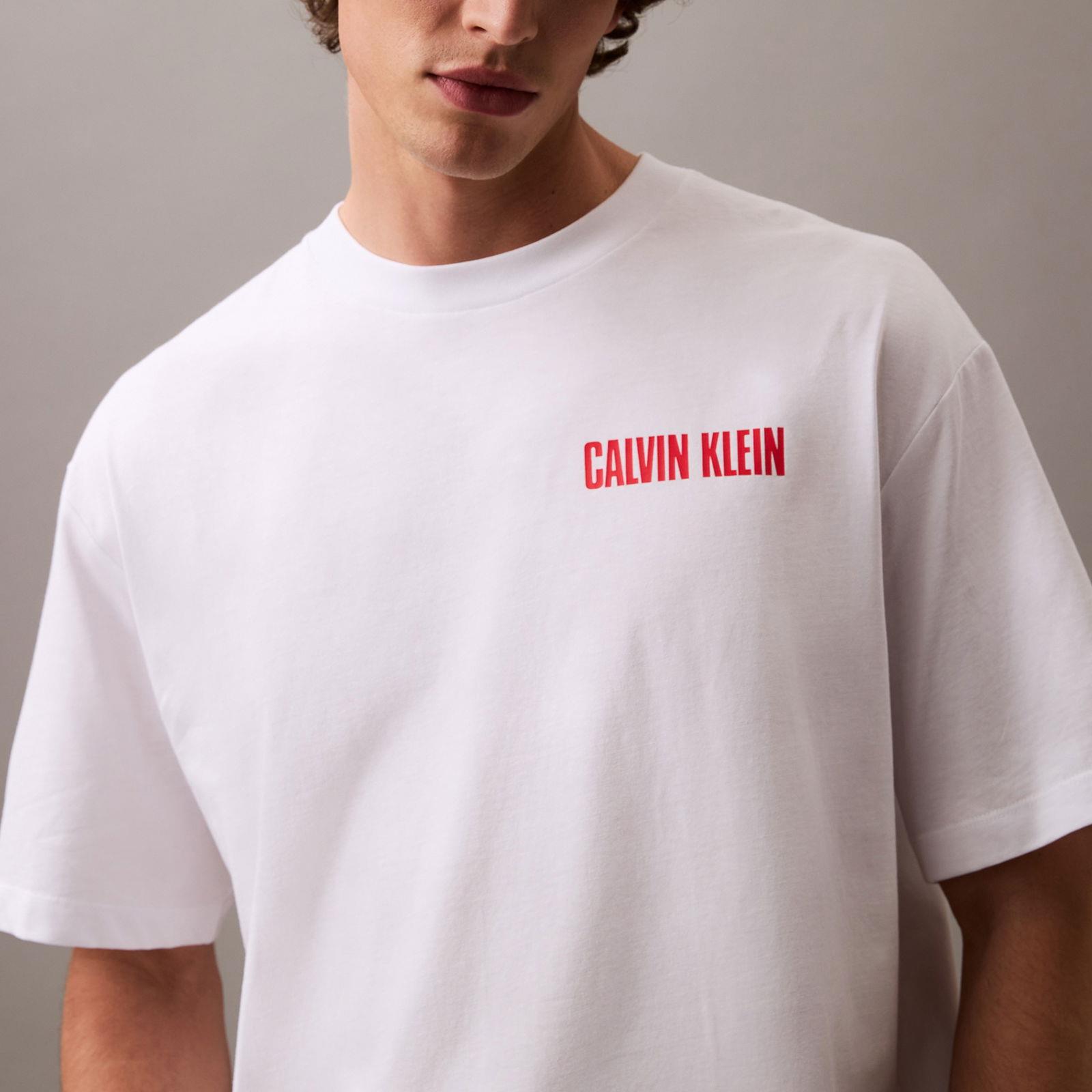Calvin Klein Calvin Klein Erkek Regular Fit Bisiklet Yakalı Kısa Kollu Beyaz T-Shirt LV04RB851G-YAA