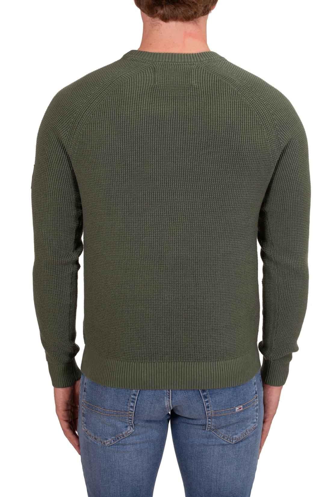 Calvin Klein Calvin Kleın Erkek Regular Fit Pamuklu Bisiklet Yaka Uzun Kollu Yeşil Kazak J30J323989-LLP