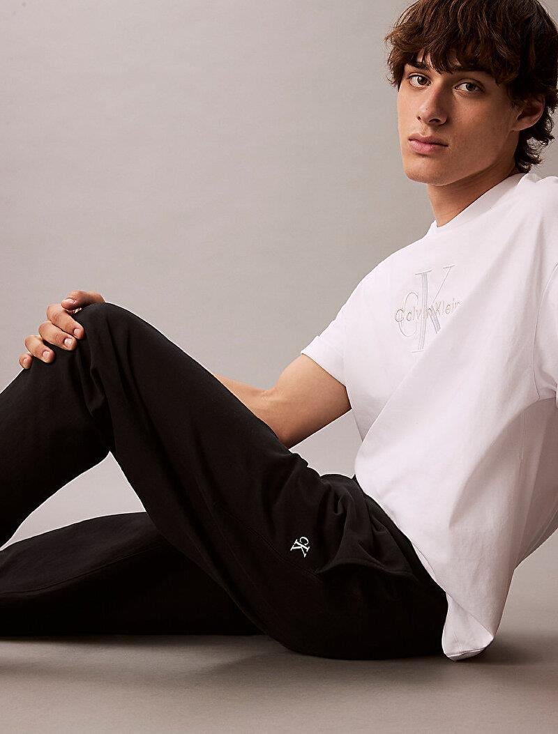 Calvin Klein Calvin Klein Erkek Regular Fit Beli ve Paçası Lastikli Pamuklu Siyah Eşofman Altı LV04RC279G-UB1