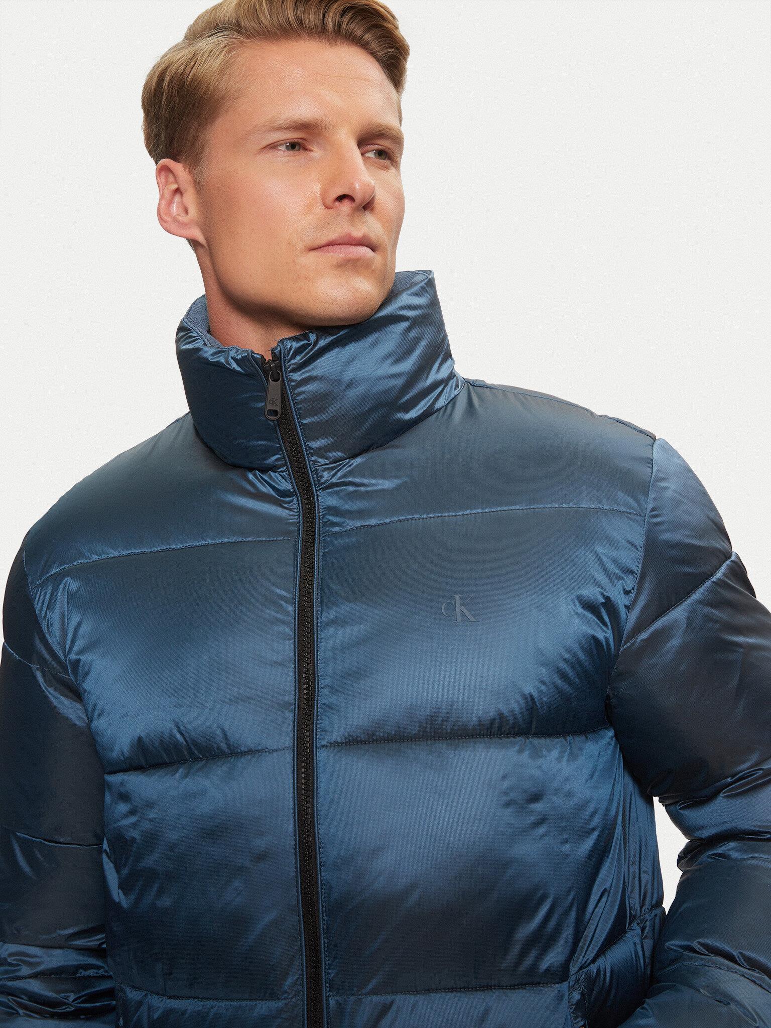 Calvin Klein Calvin Kleın Erkek Regular Fit Fermuar Kapamalı Uzun Kollu Dik Yaka Mavi Ceket J30J326097-CDO