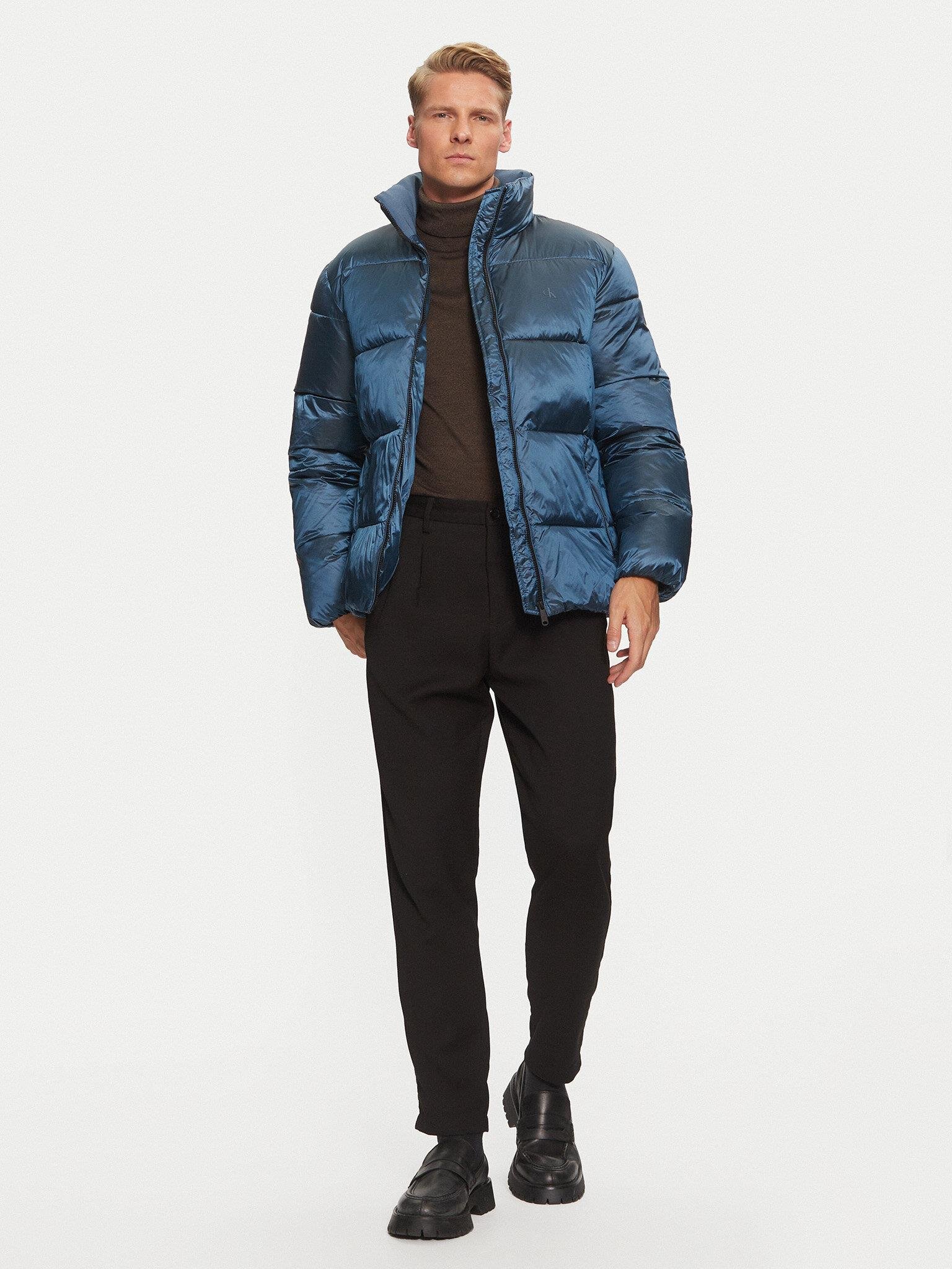 Calvin Klein Calvin Kleın Erkek Regular Fit Fermuar Kapamalı Uzun Kollu Dik Yaka Mavi Ceket J30J326097-CDO