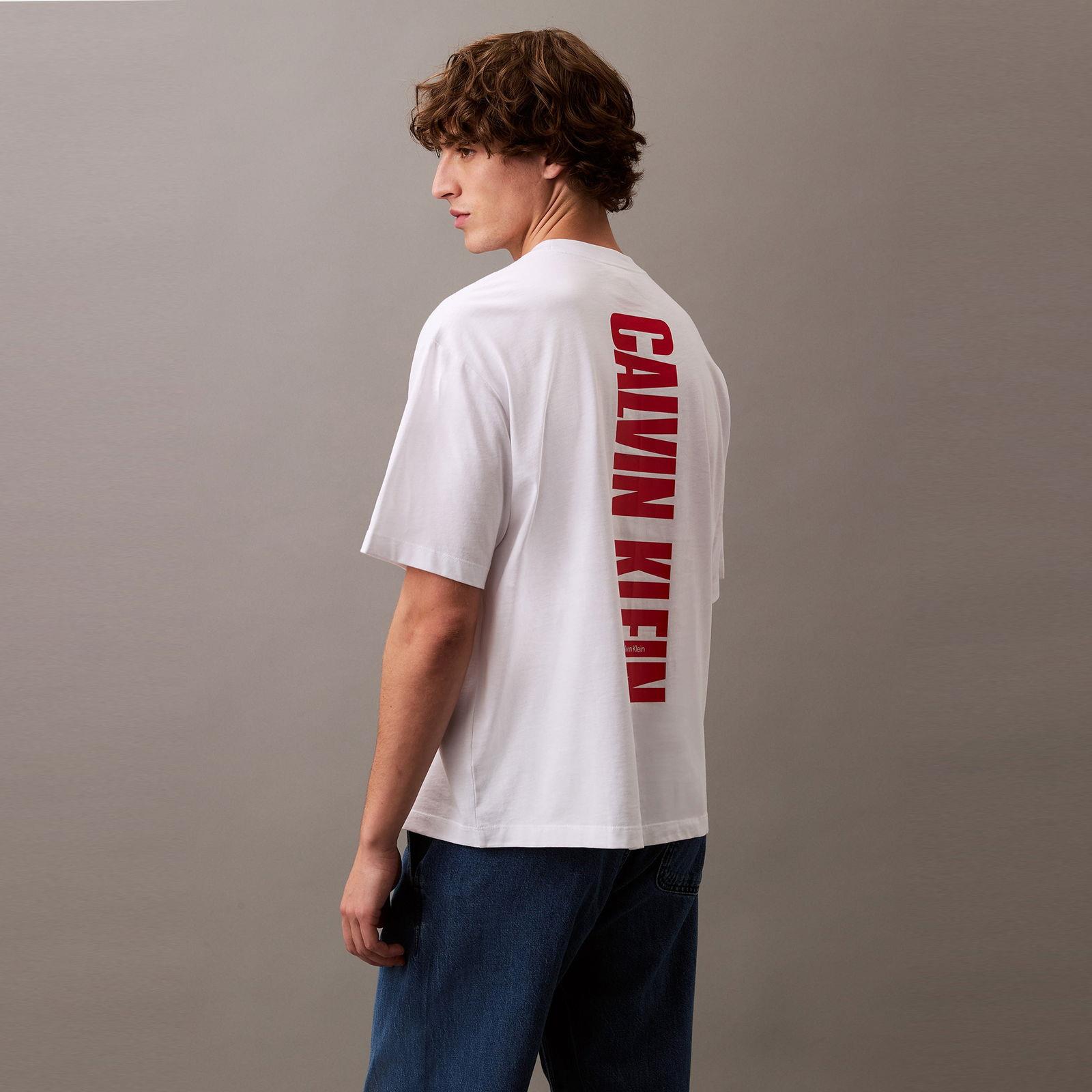 Calvin Klein Calvin Klein Erkek Regular Fit Bisiklet Yakalı Kısa Kollu Beyaz T-Shirt LV04RB851G-YAA
