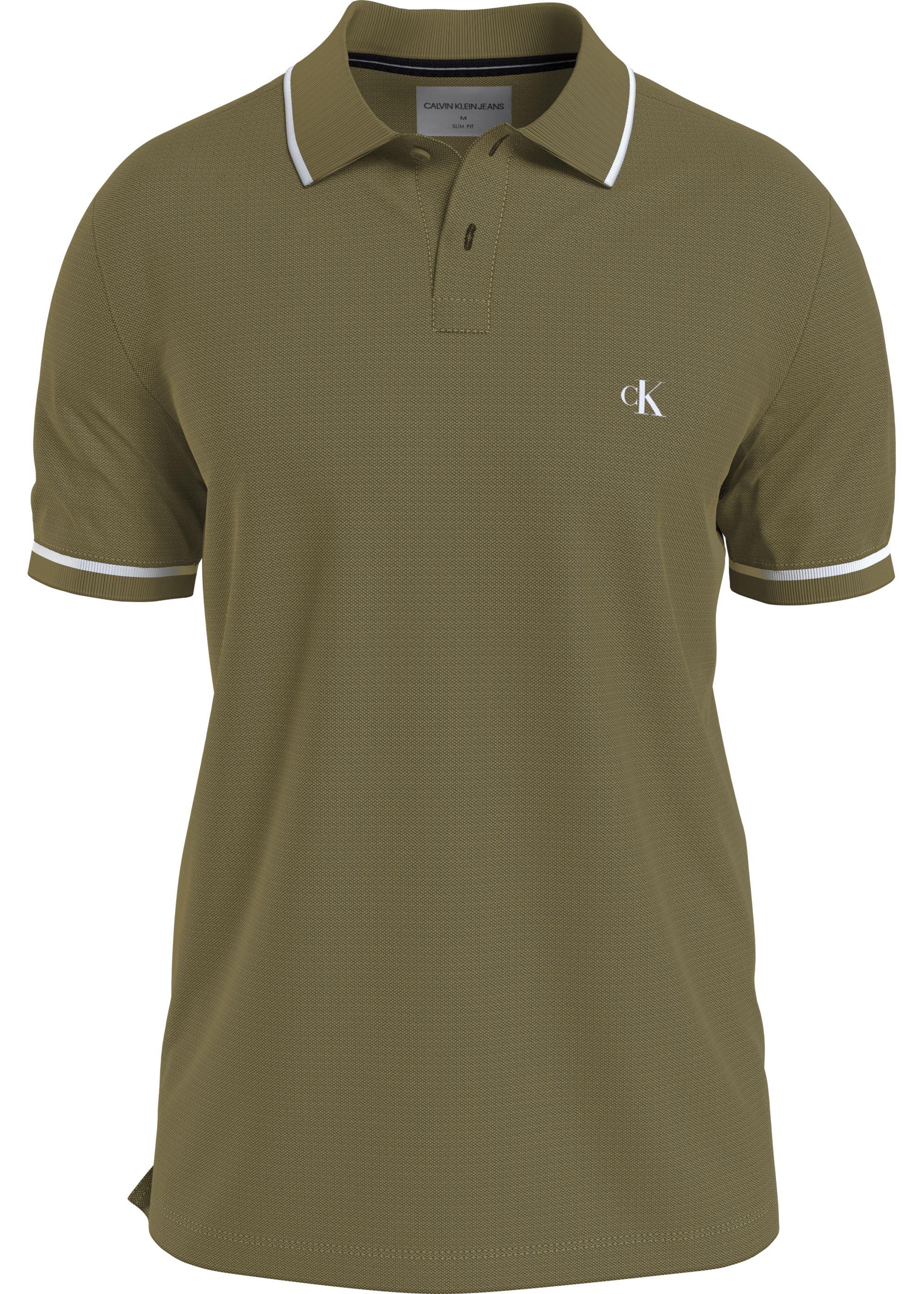 Calvin Klein Calvin Kleın Erkek Slim Fit Polo Yaka Kısa Kol Yeşil Polo Yaka T-Shirt J30J315603-LB6