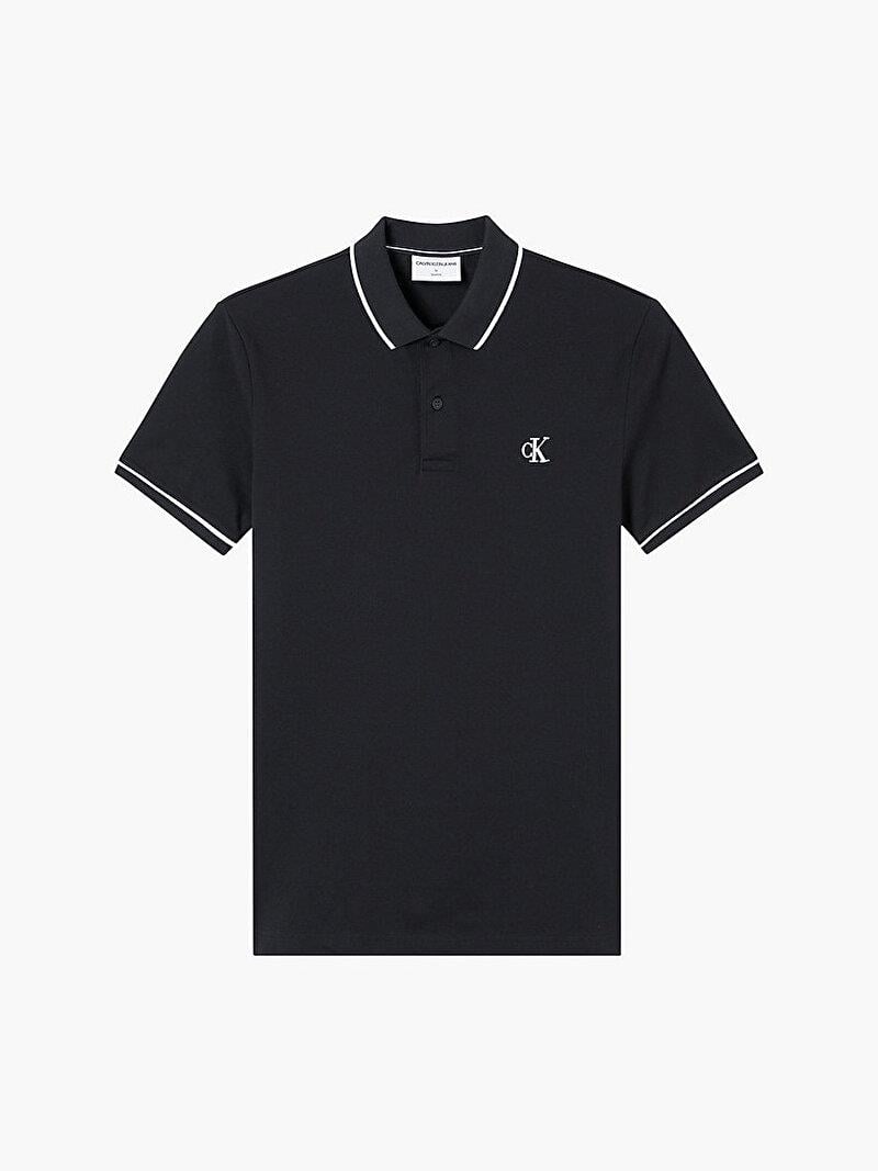 Calvin Klein Calvin Kleın Erkek Slim Fit Polo Yaka Kısa Kol Siyah Polo Yaka T-Shirt J30J315603-BAE