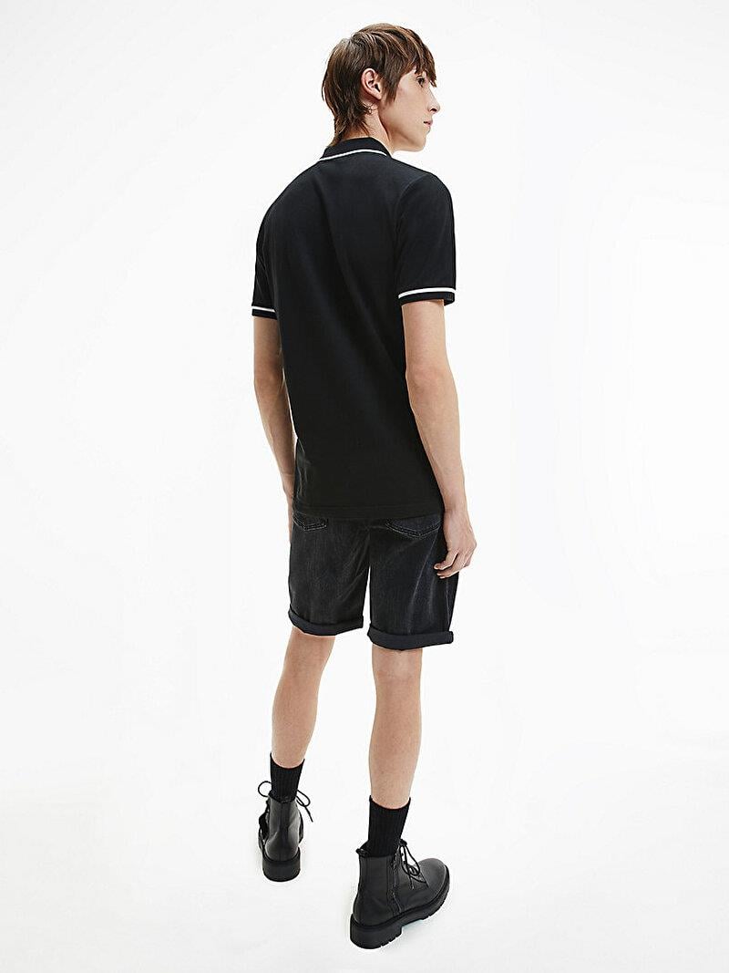 Calvin Klein Calvin Kleın Erkek Slim Fit Polo Yaka Kısa Kol Siyah Polo Yaka T-Shirt J30J315603-BAE