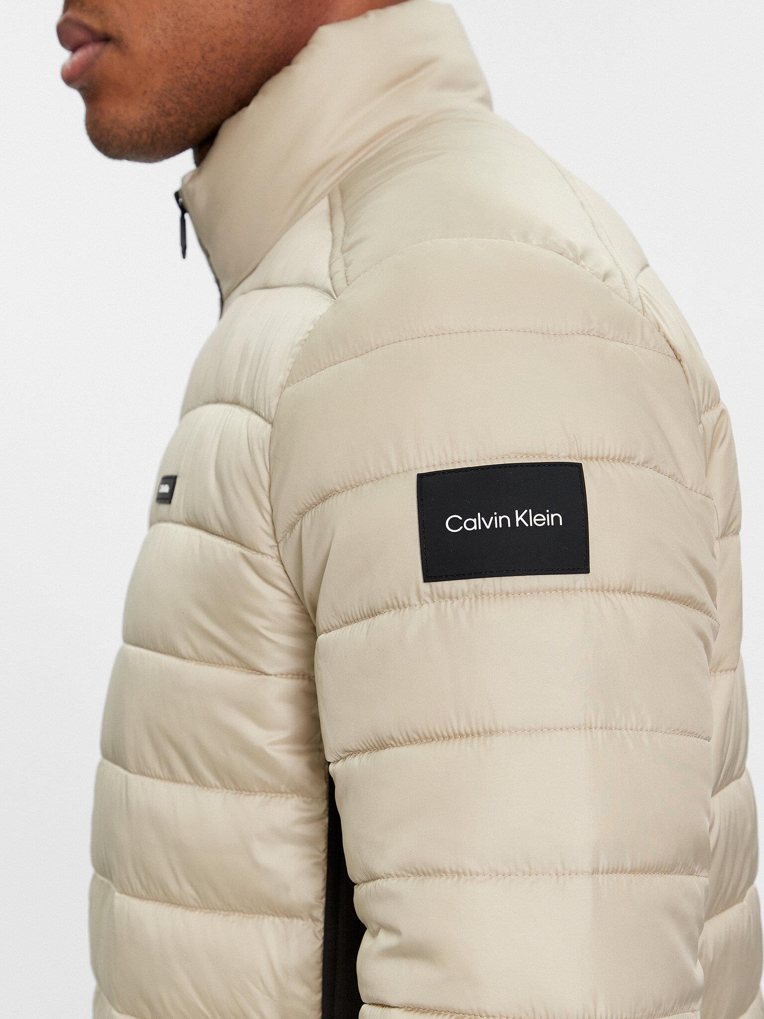Calvin Klein Calvin Kleın Erkek Su Geçirmez Dik Yaka Şişme Ekru Mont K10K108291-LEB