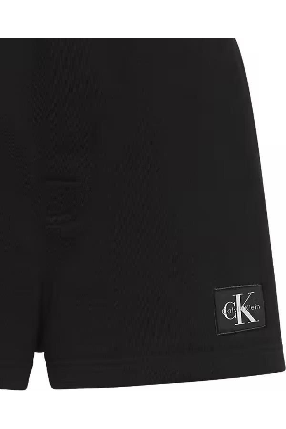 Calvin Klein Calvin Klein Kadın Beli Lastikli Pamuklu CK Logolu Siyah Şort LV047C250G-UB1