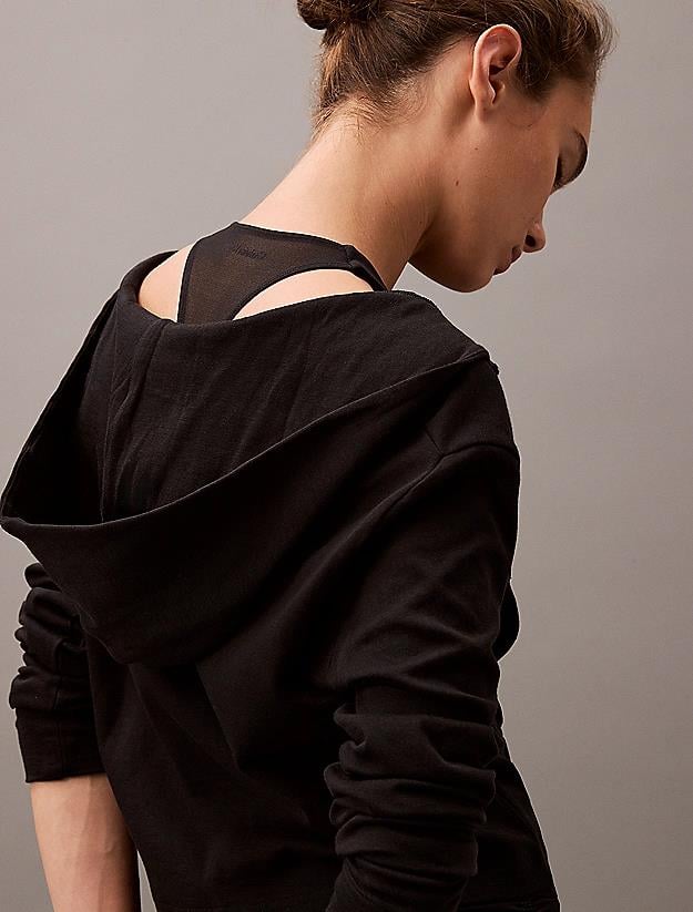 Calvin Klein Calvin Kleın Kadın Düşük Omuz Çizgili Rahat Kesim Siyah Sweatshirt 000QS7270E-UB1