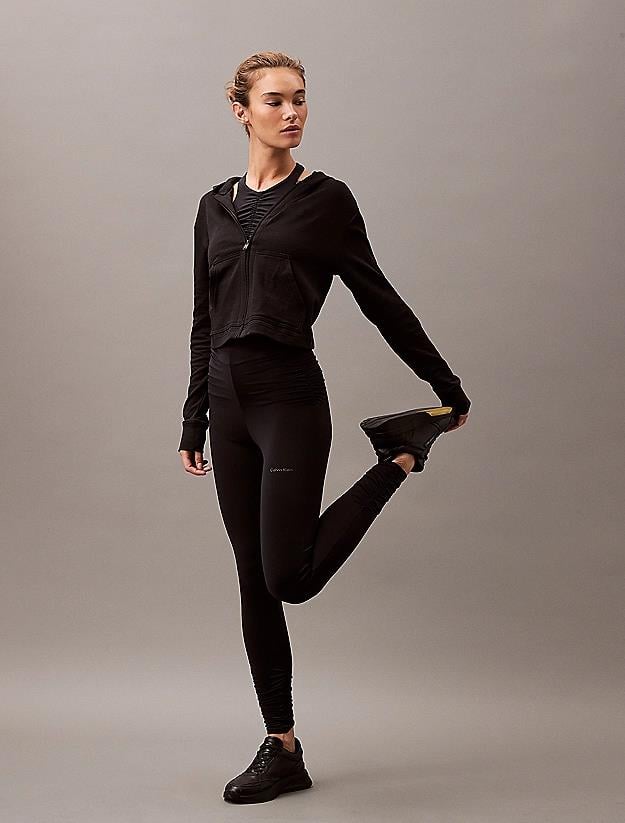 Calvin Klein Calvin Kleın Kadın Düşük Omuz Çizgili Rahat Kesim Siyah Sweatshirt 000QS7270E-UB1