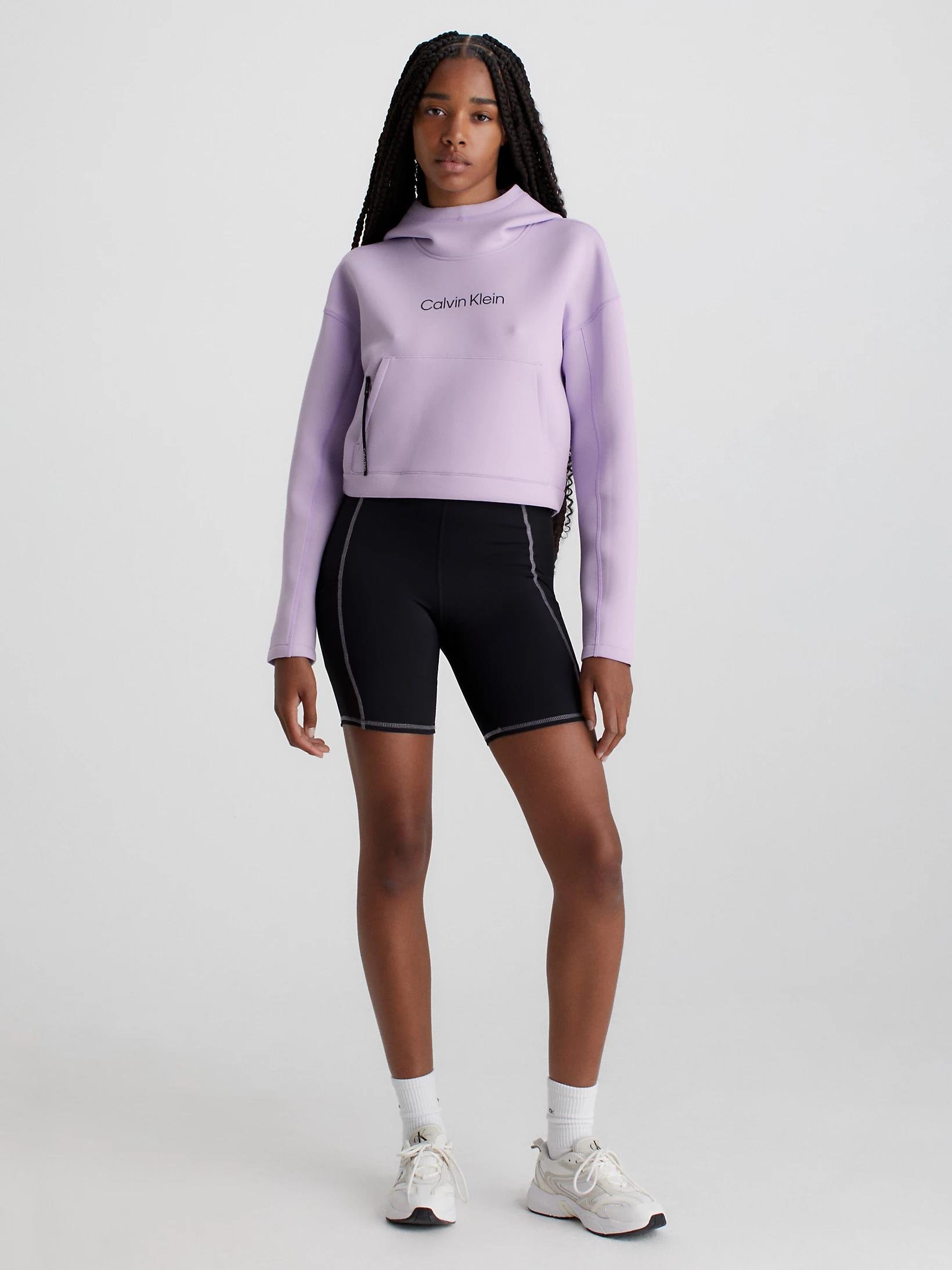 Calvin Klein Calvin Kleın Kadın Kapüşonlu Fermuar Kapamalı Uzun Kollu Mor Sweatshirt 00GWF3W325-SPI