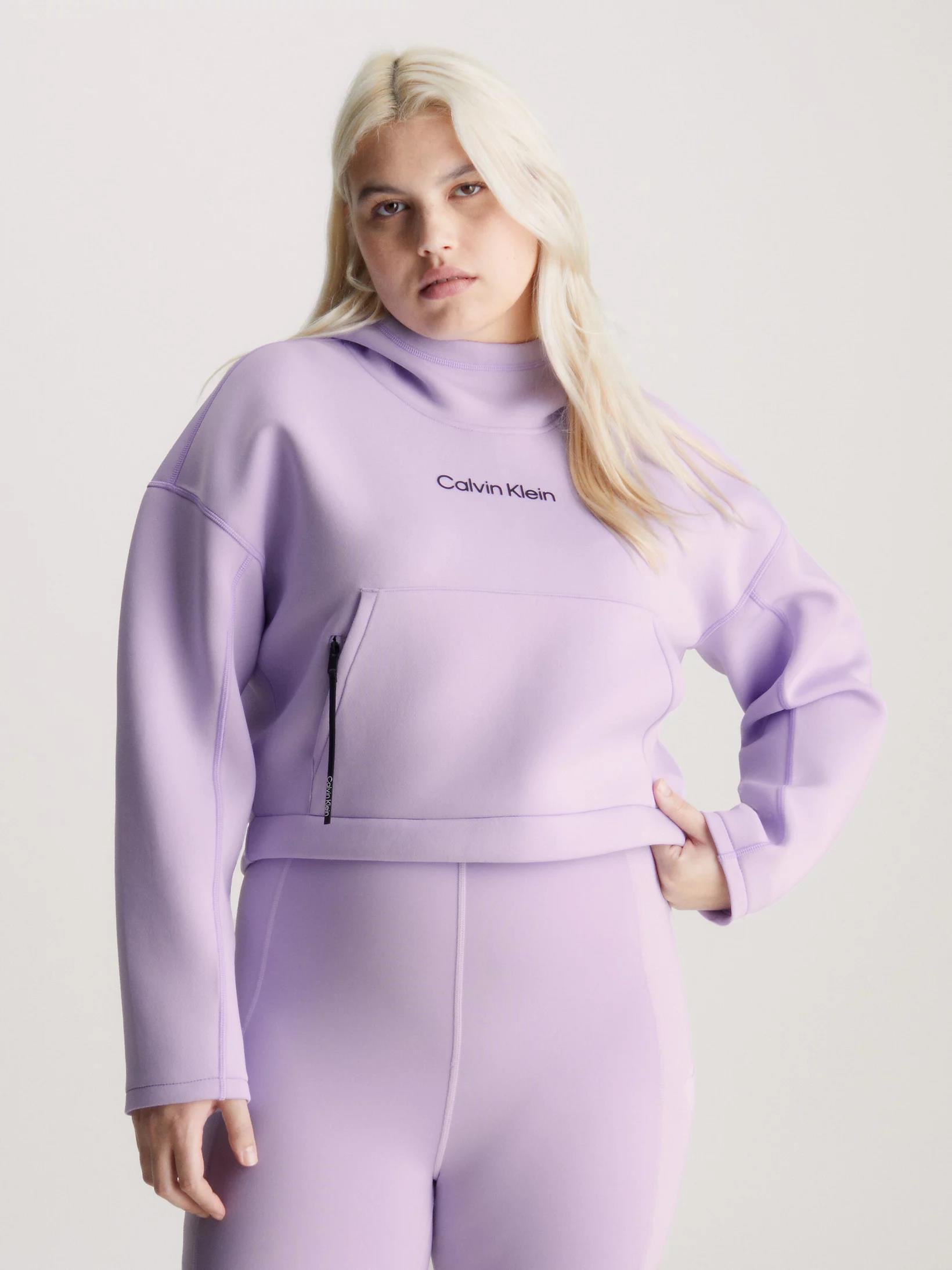 Calvin Klein Calvin Kleın Kadın Kapüşonlu Fermuar Kapamalı Uzun Kollu Mor Sweatshirt 00GWF3W325-SPI