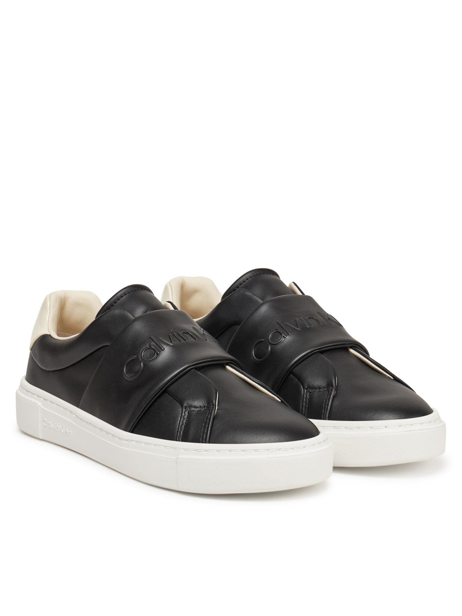 Calvin Klein Calvin Klein Kadın Kauçuk Taban Hakiki Deri Düz Topuk Siyah Sneaker HW0HW02471-0GL