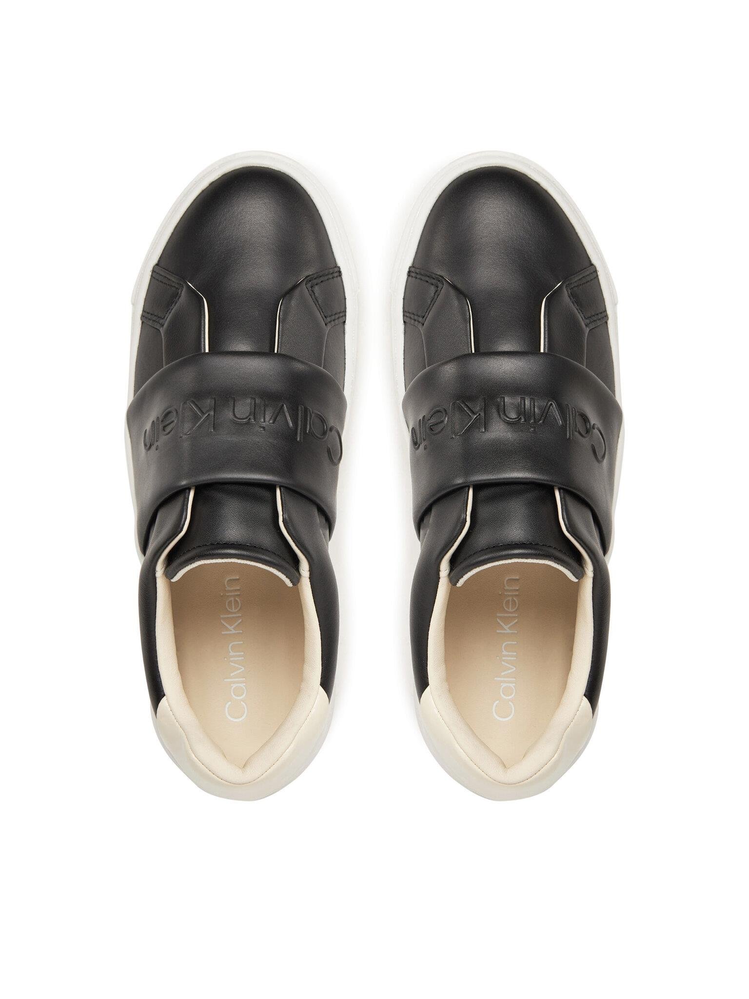 Calvin Klein Calvin Klein Kadın Kauçuk Taban Hakiki Deri Düz Topuk Siyah Sneaker HW0HW02471-0GL