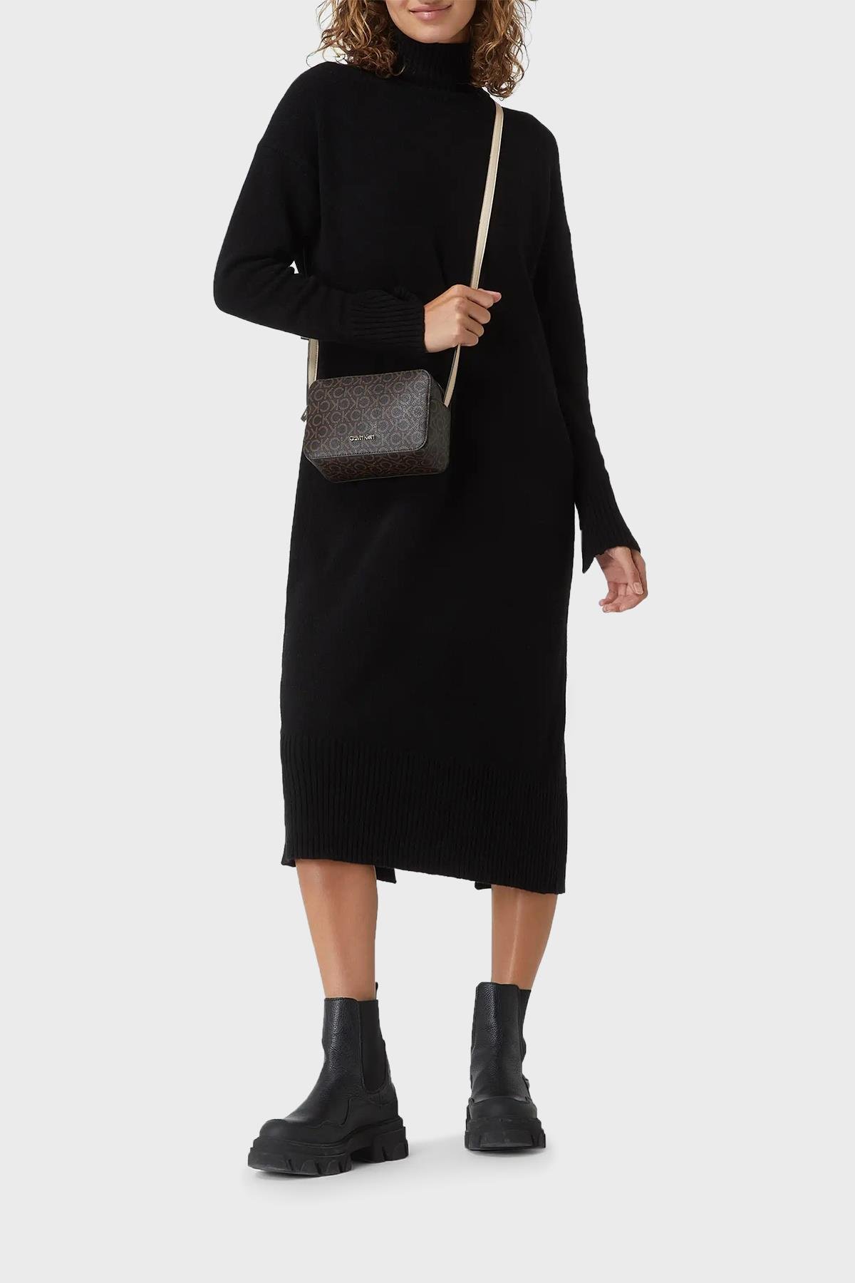 Calvin Klein Calvin Kleın Kadın Logo Baskılı Çapraz Kahverengi Çanta K60K610294-0HD