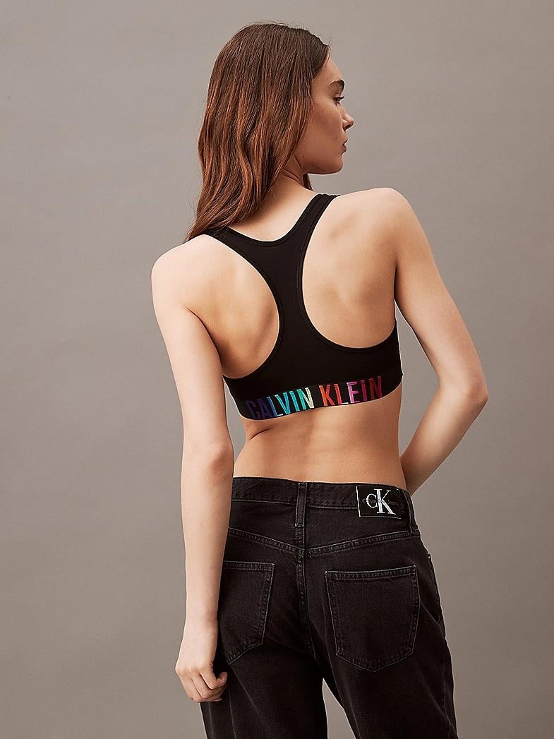 Calvin Klein Calvin Kleın Kadın Logo Detaylı Kalın Askılı Elastik Bantlı Siyah Spor Sütyen 000QF7831E-UB1