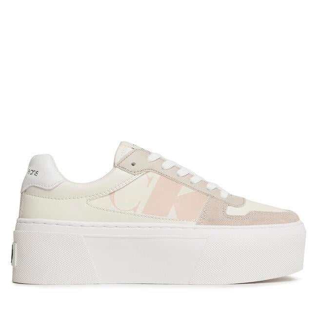 Calvin Klein Calvin Kleın Kadın Logolu Bağcıklı Günlük Kullanım Ekru Sneaker YW0YW01227-YBI