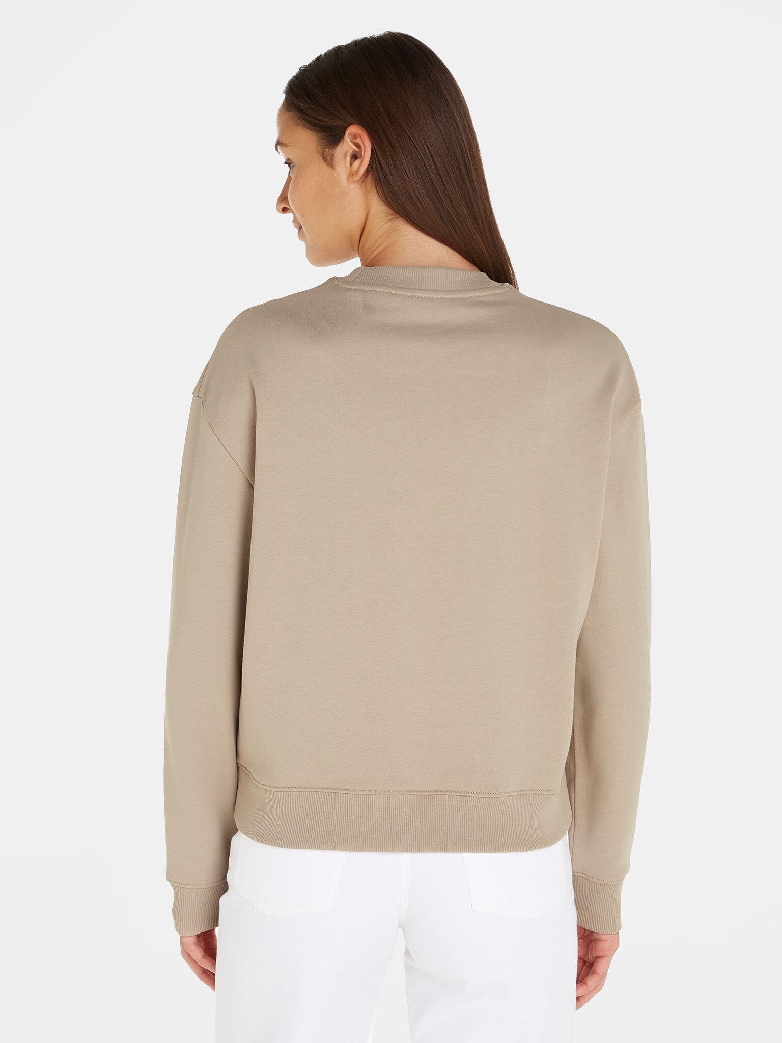 Calvin Klein Calvin Kleın Kadın Logolu Yuvarlak Yakalı Uzun Kollu Günlük Kullanım Kahverengi Sweatshirt K20K205450-PDZ