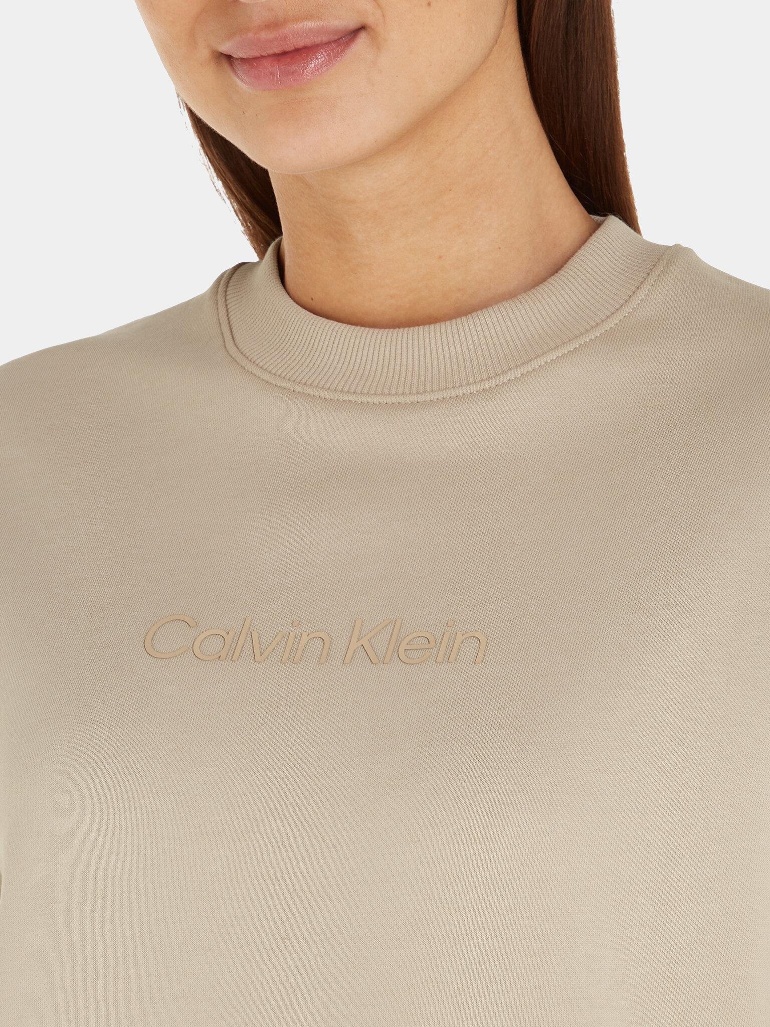 Calvin Klein Calvin Kleın Kadın Logolu Yuvarlak Yakalı Uzun Kollu Günlük Kullanım Kahverengi Sweatshirt K20K205450-PDZ
