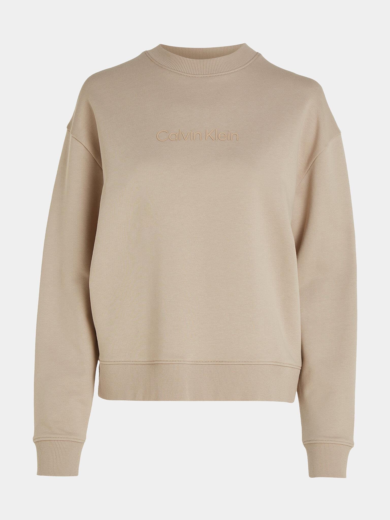 Calvin Klein Calvin Kleın Kadın Logolu Yuvarlak Yakalı Uzun Kollu Günlük Kullanım Kahverengi Sweatshirt K20K205450-PDZ