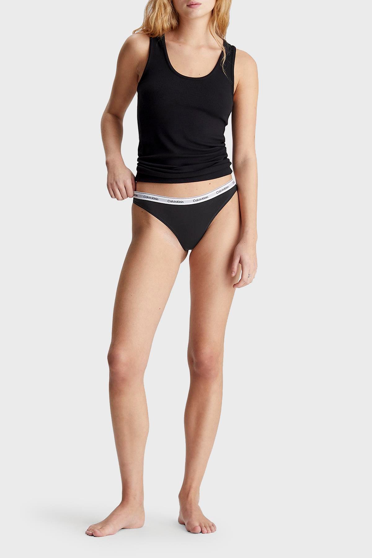 Calvin Klein Calvin Kleın Kadın Marka Logolu Rahat Kesim Siyah Külot 000QD5209E-UB1