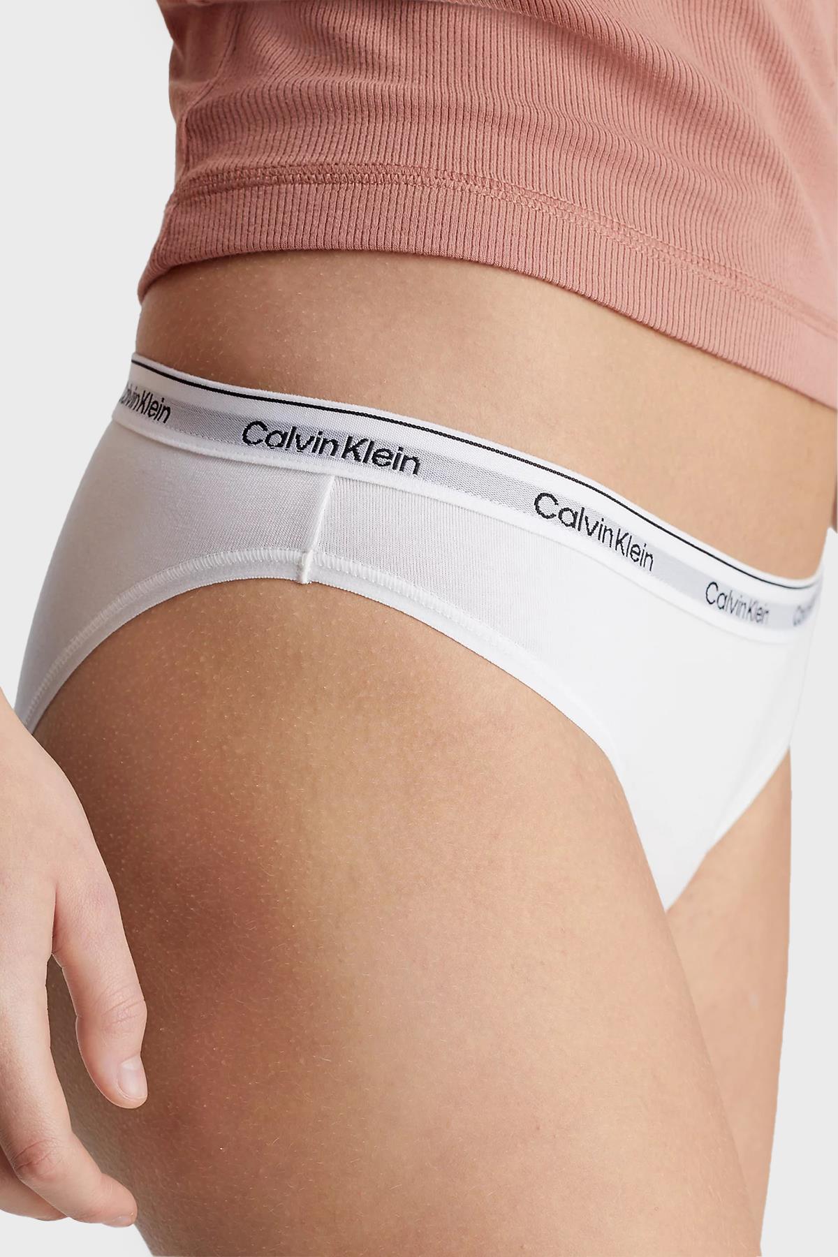 Calvin Klein Calvin Kleın Kadın Marka Logolu Rahat Kesim Beyaz Külot 000QD5207E-100