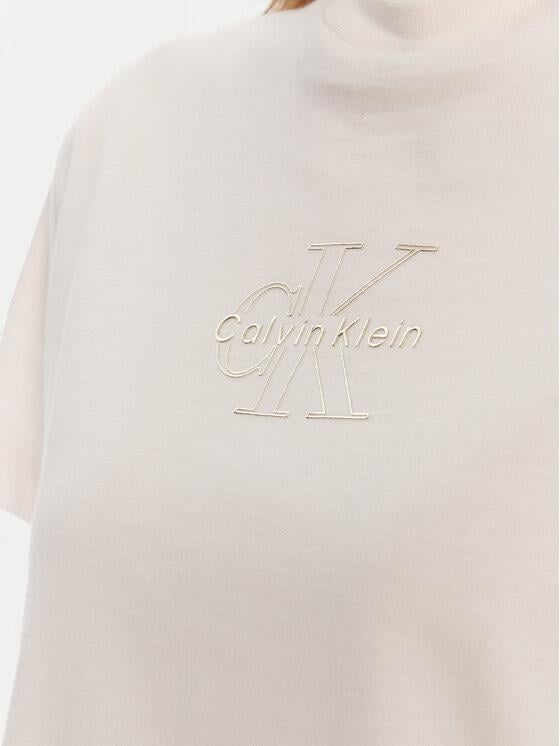 Calvin Klein Calvin Klein Kadın Normal Kalıp %100 Pamuklu CK Logo Detaylı Kısa Kollu Pembe T-Shirt LV047D873G-WFI