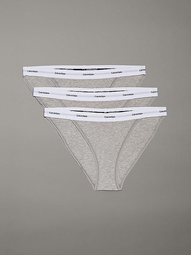 Calvin Klein Calvin Klein Kadın Pamuklu Slim Fit Beli Elastik Bantlı 3'lü Gri Külot LV00QD5309-P7A