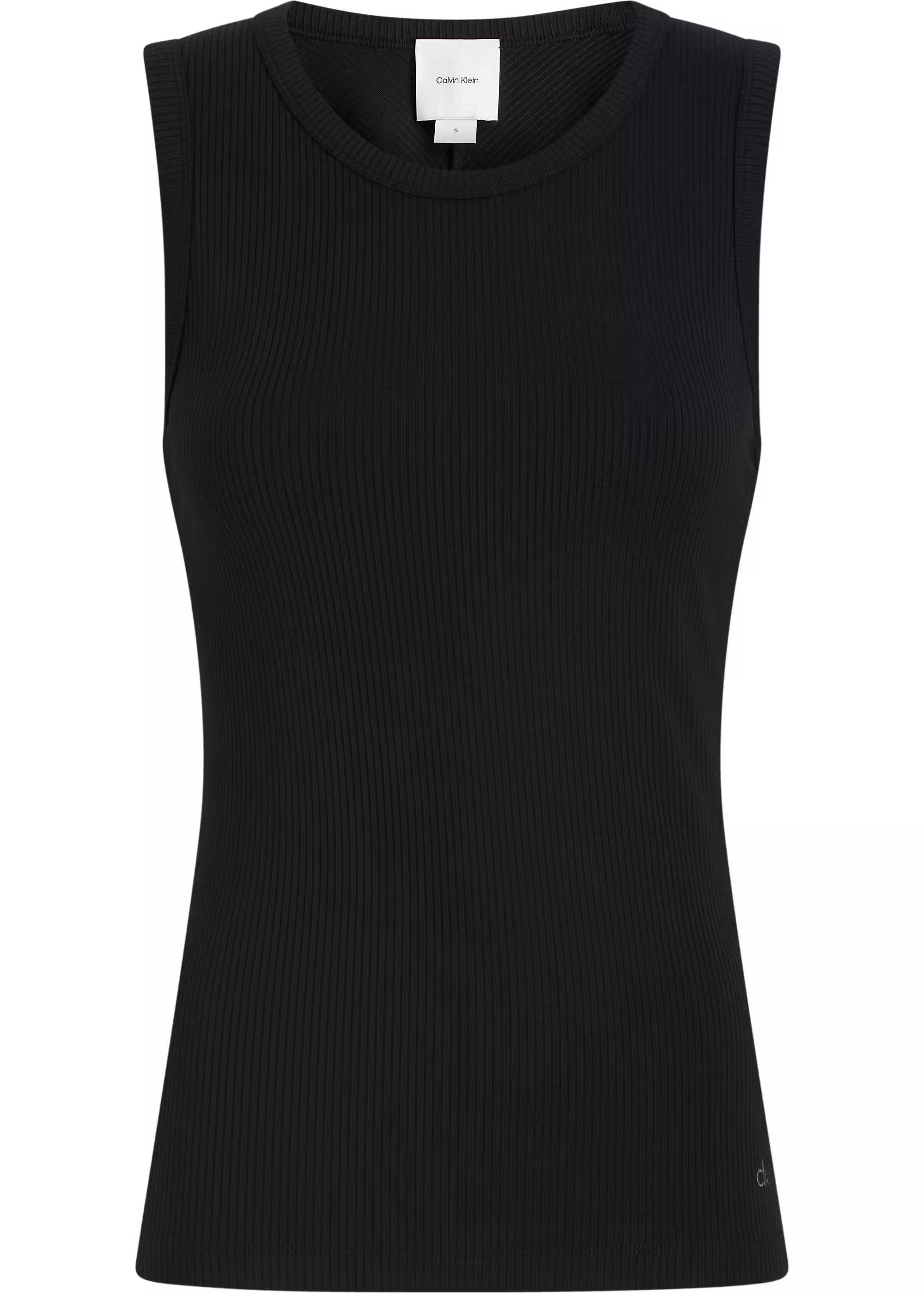 CALVIN KLEIN Calvin Kleın Kadın Pamuklu Yuvarlak Kolsuz Günlük Siyah Atlet K20K208054-BEH