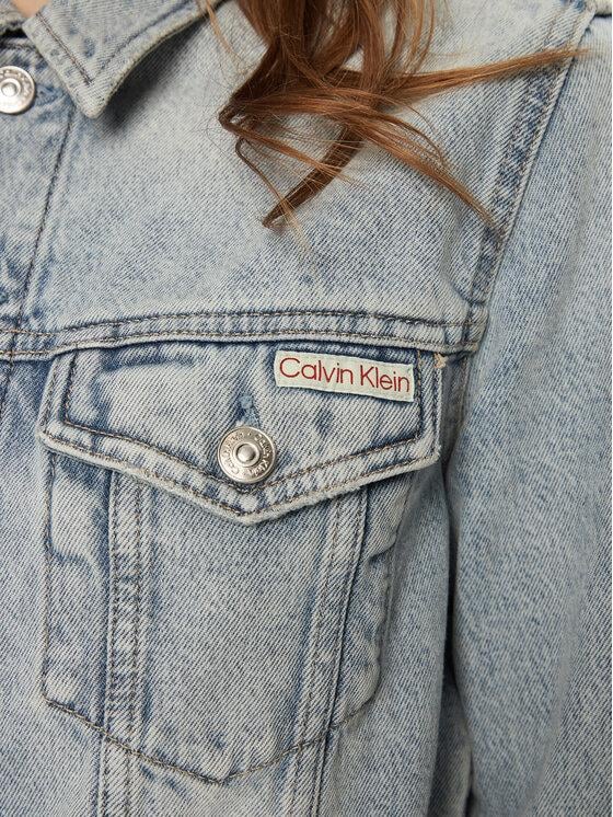 Calvin Klein Calvin Klein Kadın Regular Fit Cep Detaylı Uzun Kollu Denim Mavi Ceket J20J224544-1AA