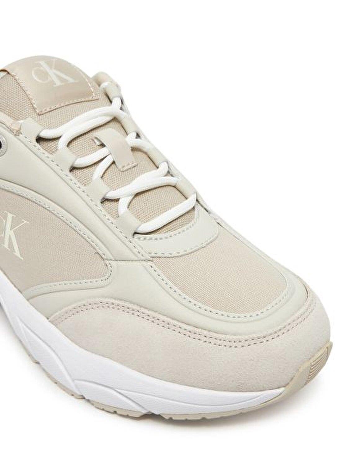 Calvin Klein Calvin Klein Kadın Renk Geçişli Orta Topuk Rahat Kalın Taban CK Yazı Detaylı Bej Sneaker YW0YW01743-0F8