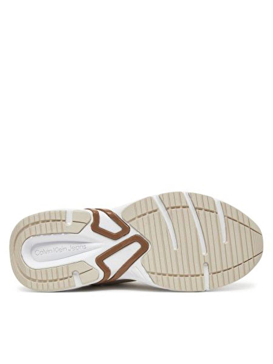 Calvin Klein Calvin Klein Kadın Renk Geçişli Orta Topuk Rahat Kalın Taban CK Yazı Detaylı Bej Sneaker YW0YW01743-0F8