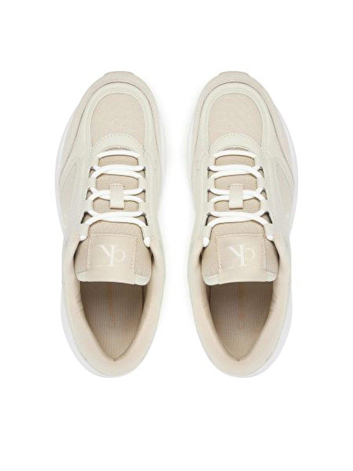 Calvin Klein Calvin Klein Kadın Renk Geçişli Orta Topuk Rahat Kalın Taban CK Yazı Detaylı Bej Sneaker YW0YW01743-0F8