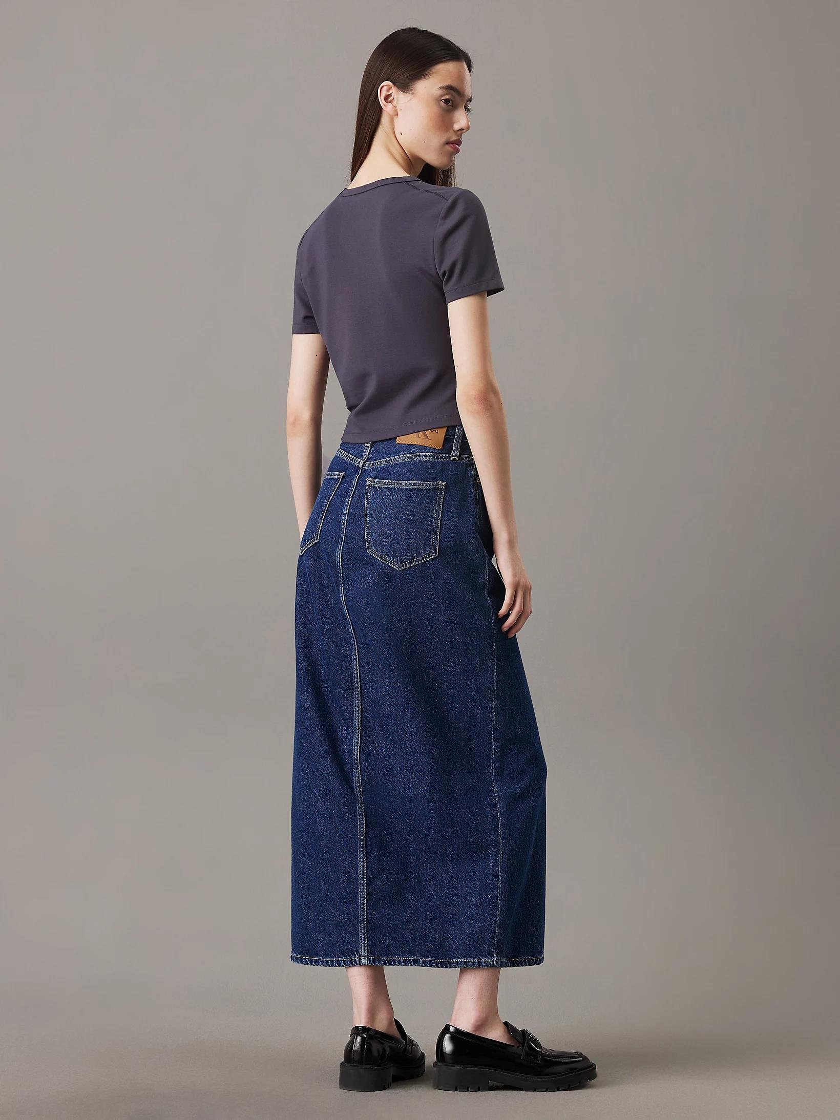 Calvin Klein Calvin Klein Kadın Slim Fit Kısa Kollu Pamuklu Mavi Atlet J20J224769-CGE