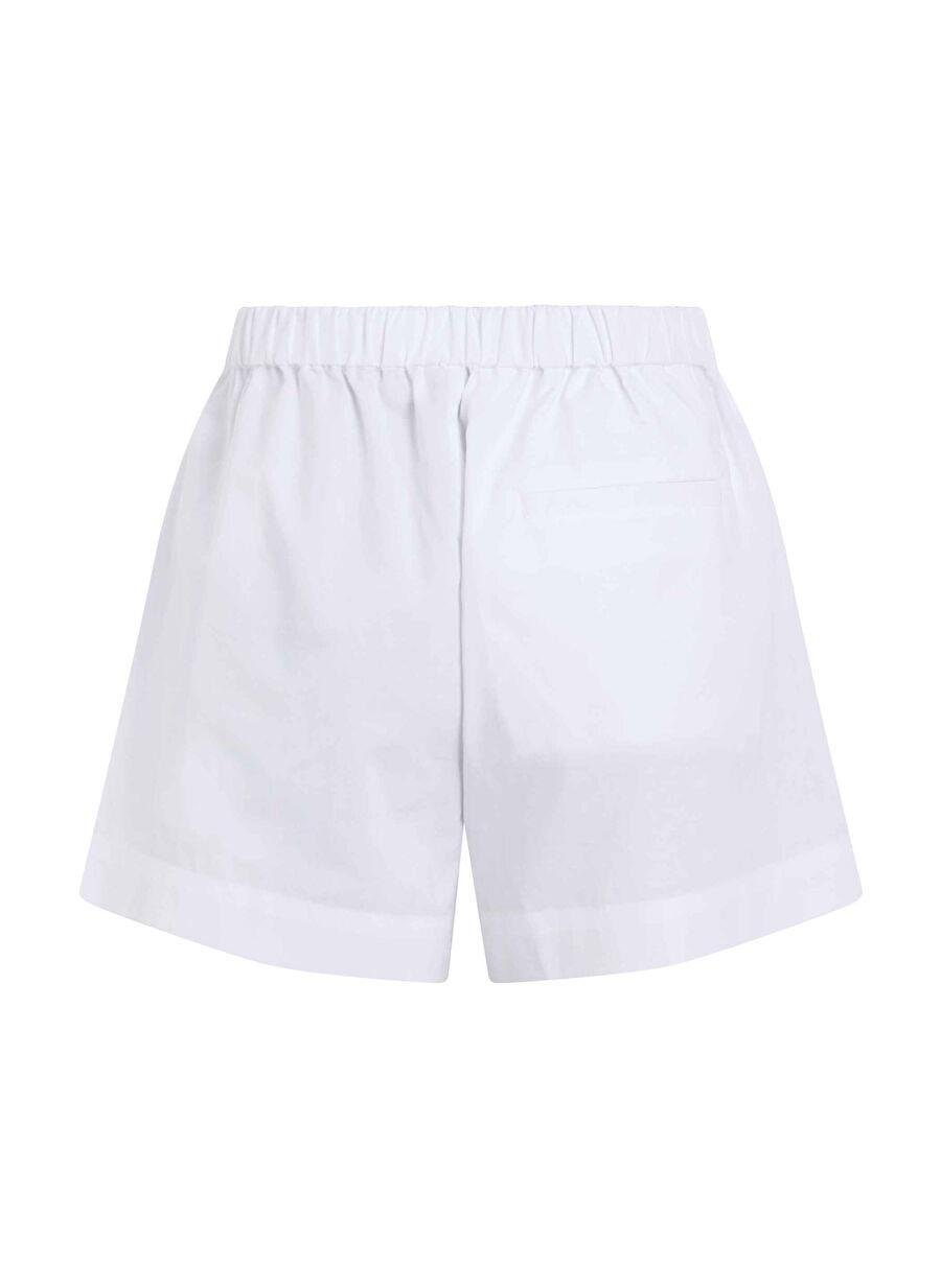 Calvin Klein Calvin Klein Kadın Yüksek Lastikli Bel Kısa Boy Cep Detay Beyaz Şort J20J225218-YAA