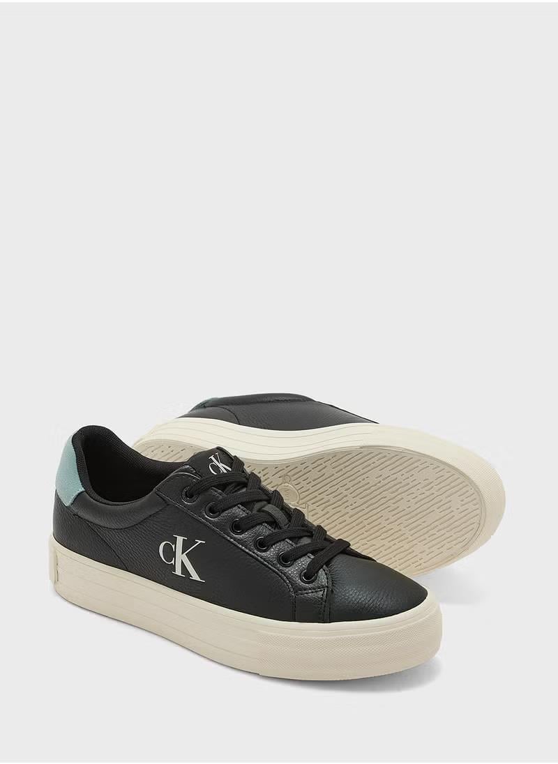 Calvin Klein Calvin Kleın Kadın Yüksek Rahat Taban Deri Siyah Sneaker YW0YW01669-0GX