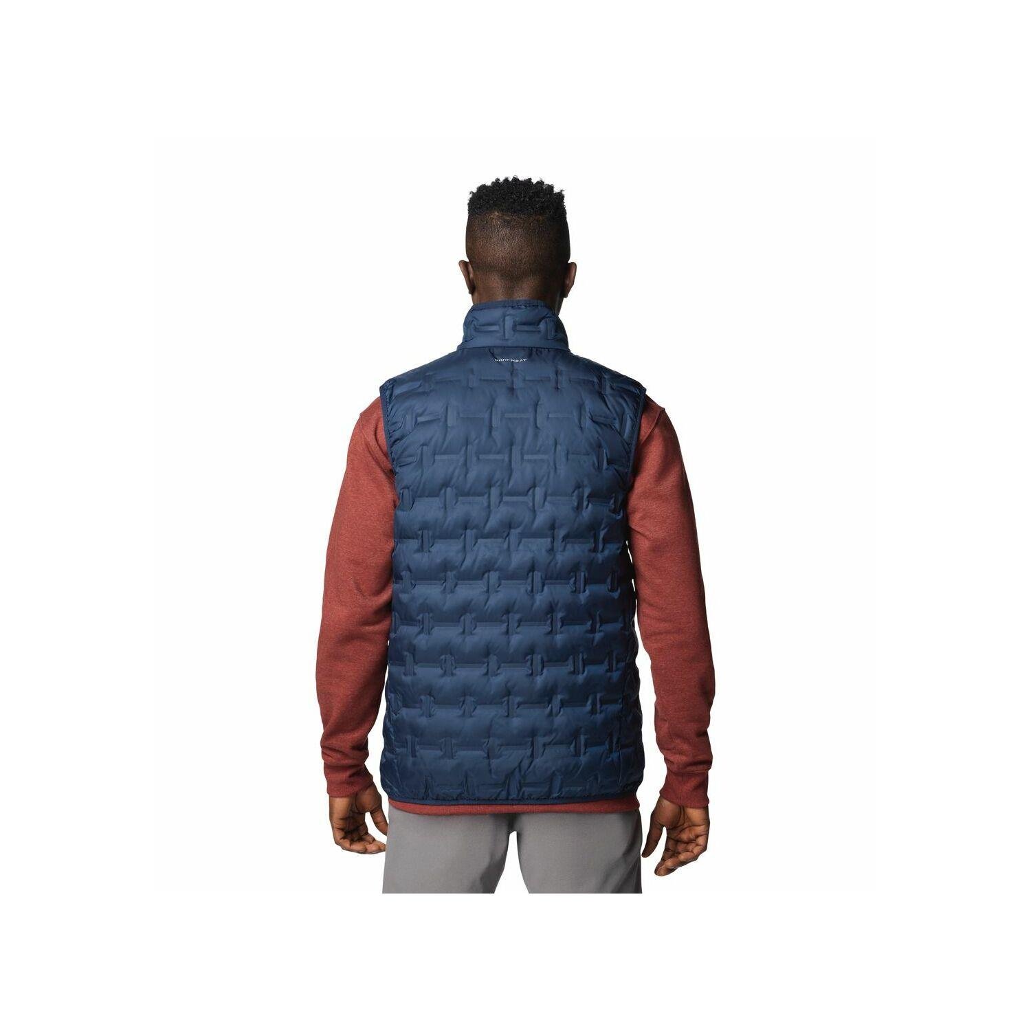 Columbia Columbia Erkek Dik Yaka Termal Yansıtıcılı Nefes Alabilen Kumaş Kolsuz Cepli Kaz Tüyü Lacivert YELEK 2086261-464