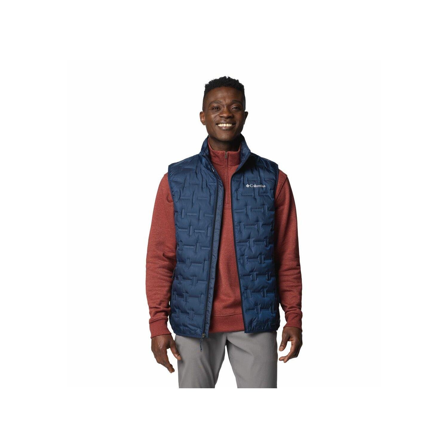 Columbia Columbia Erkek Dik Yaka Termal Yansıtıcılı Nefes Alabilen Kumaş Kolsuz Cepli Kaz Tüyü Lacivert YELEK 2086261-464