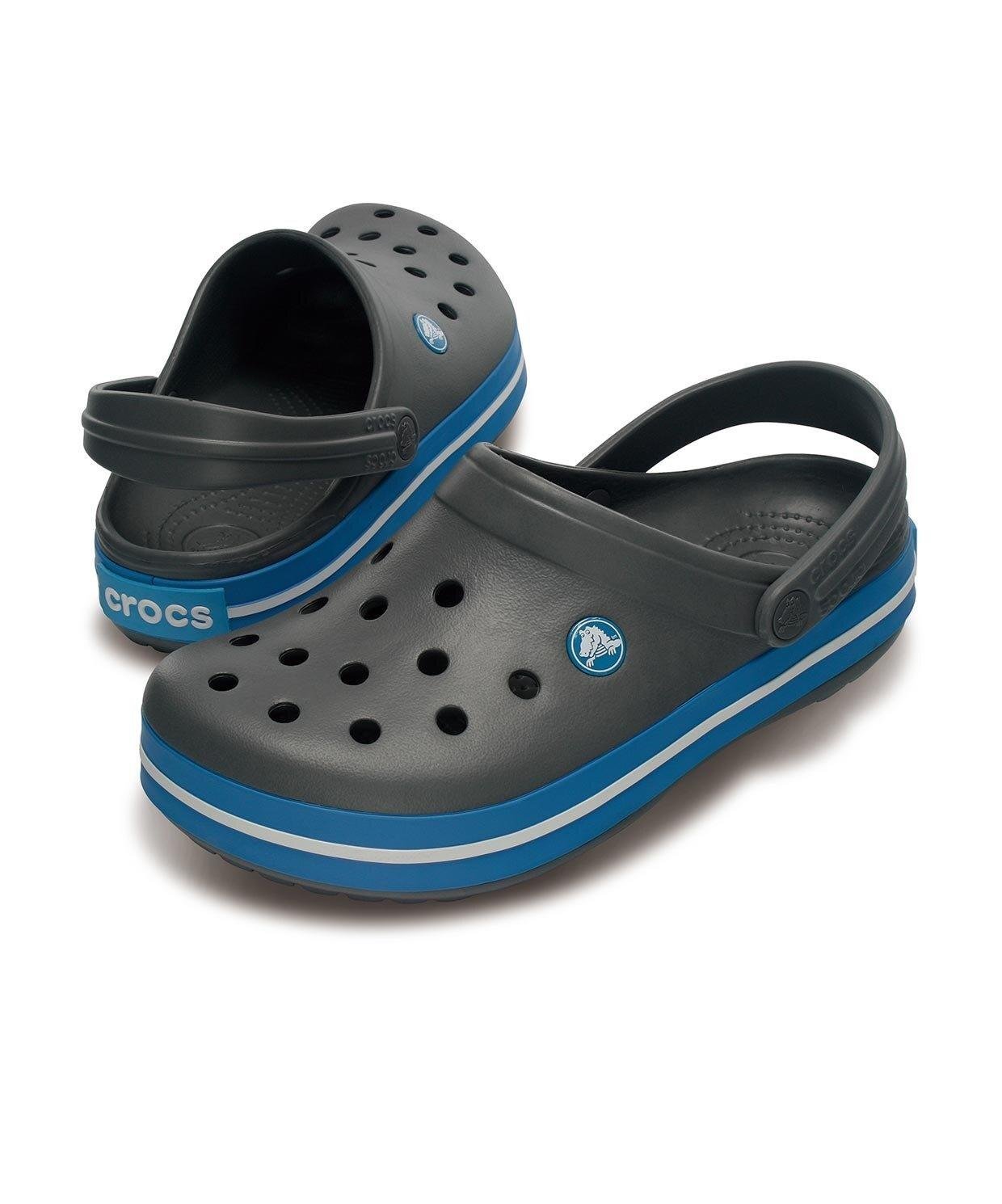 Crocs Crocs UNISEX Renkli Logo Detaylı Günlük Lacivert-Gri Terlik 11016-07W