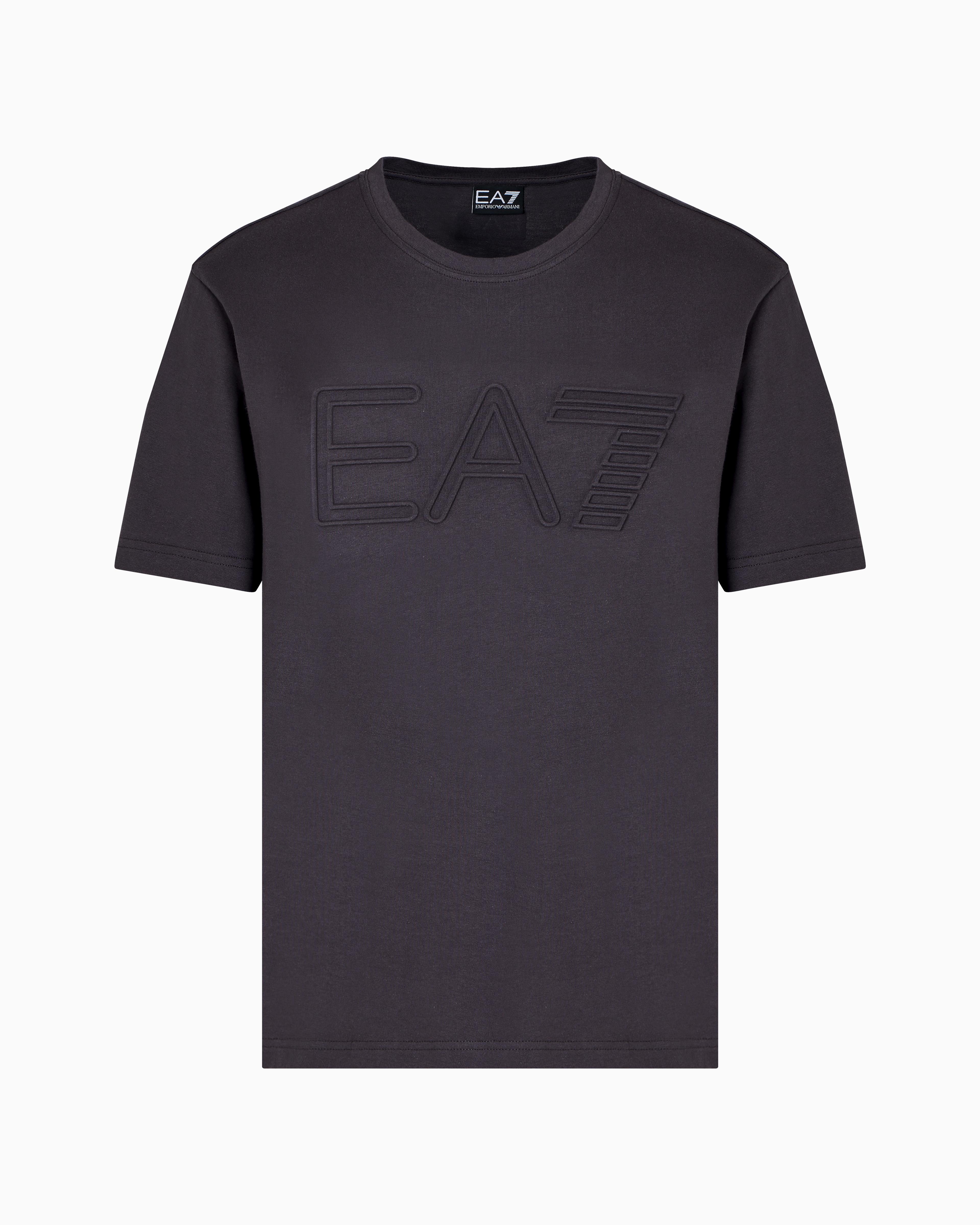 Ea7 Ea7 Erkek %100 Pamuklu Göğüste Büyük EA7 Logolu Yuvarlak Yaka Kısa Kollu Lacivert T-Shirt 7M000149 AF14772-U8115