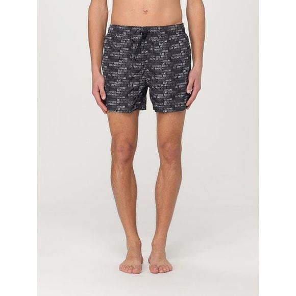 Ea7 Ea7 Erkek EA7 Yazı Desenli Bel Bağlamalı Siyah Mayo 7M000510 AF13059-MC085