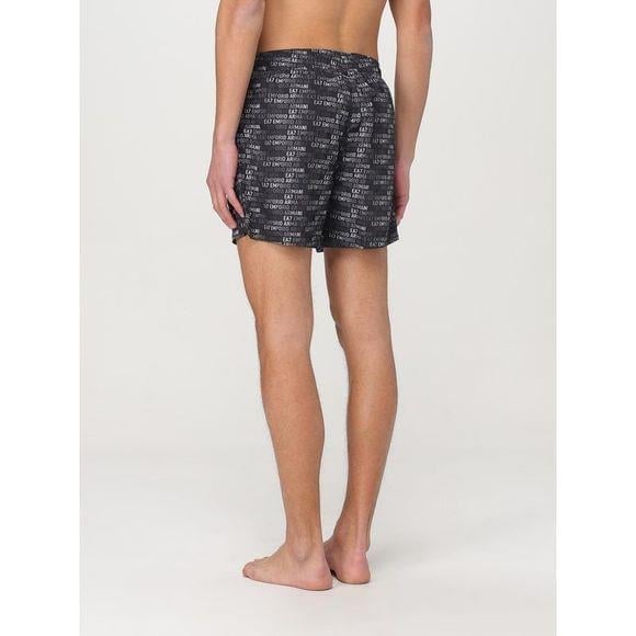 Ea7 Ea7 Erkek EA7 Yazı Desenli Bel Bağlamalı Siyah Mayo 7M000510 AF13059-MC085