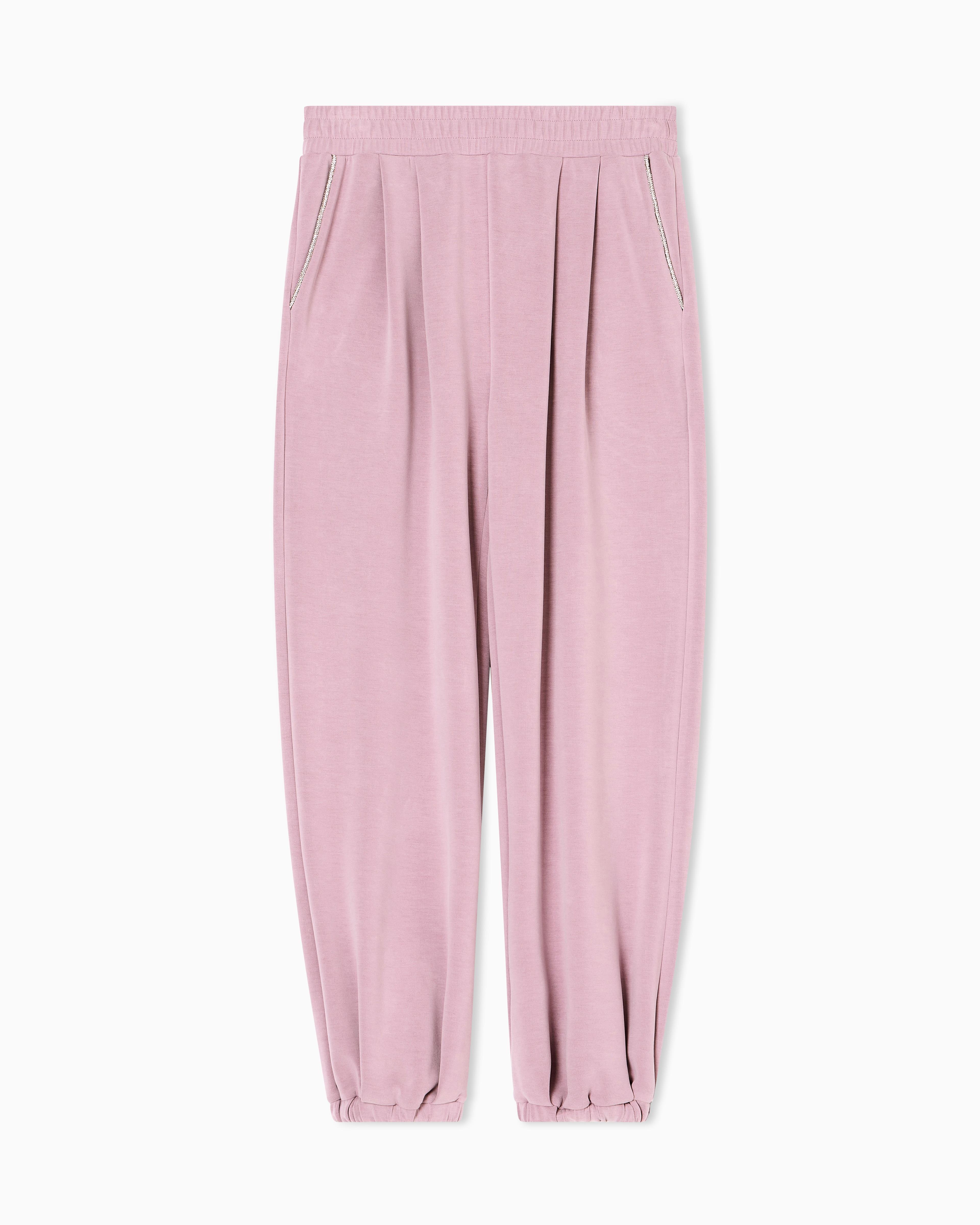 EA7 Ea7 Kadın Elastik Bel Bandı Arkada Metalik EA7 Logosu Yüksek Bel Pembe Eşofman Altı 7W000446 AF12643-UA272