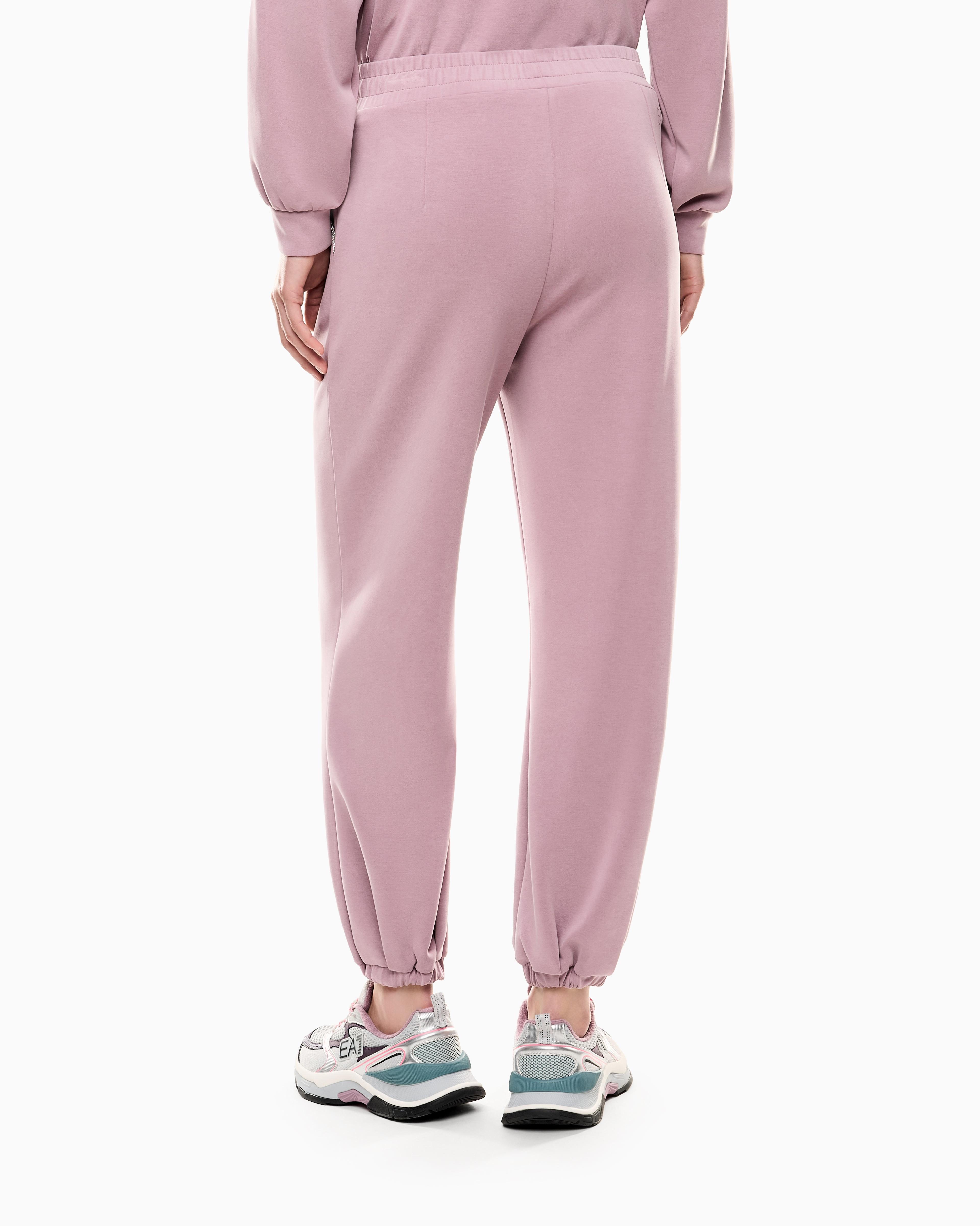 EA7 Ea7 Kadın Elastik Bel Bandı Arkada Metalik EA7 Logosu Yüksek Bel Pembe Eşofman Altı 7W000446 AF12643-UA272