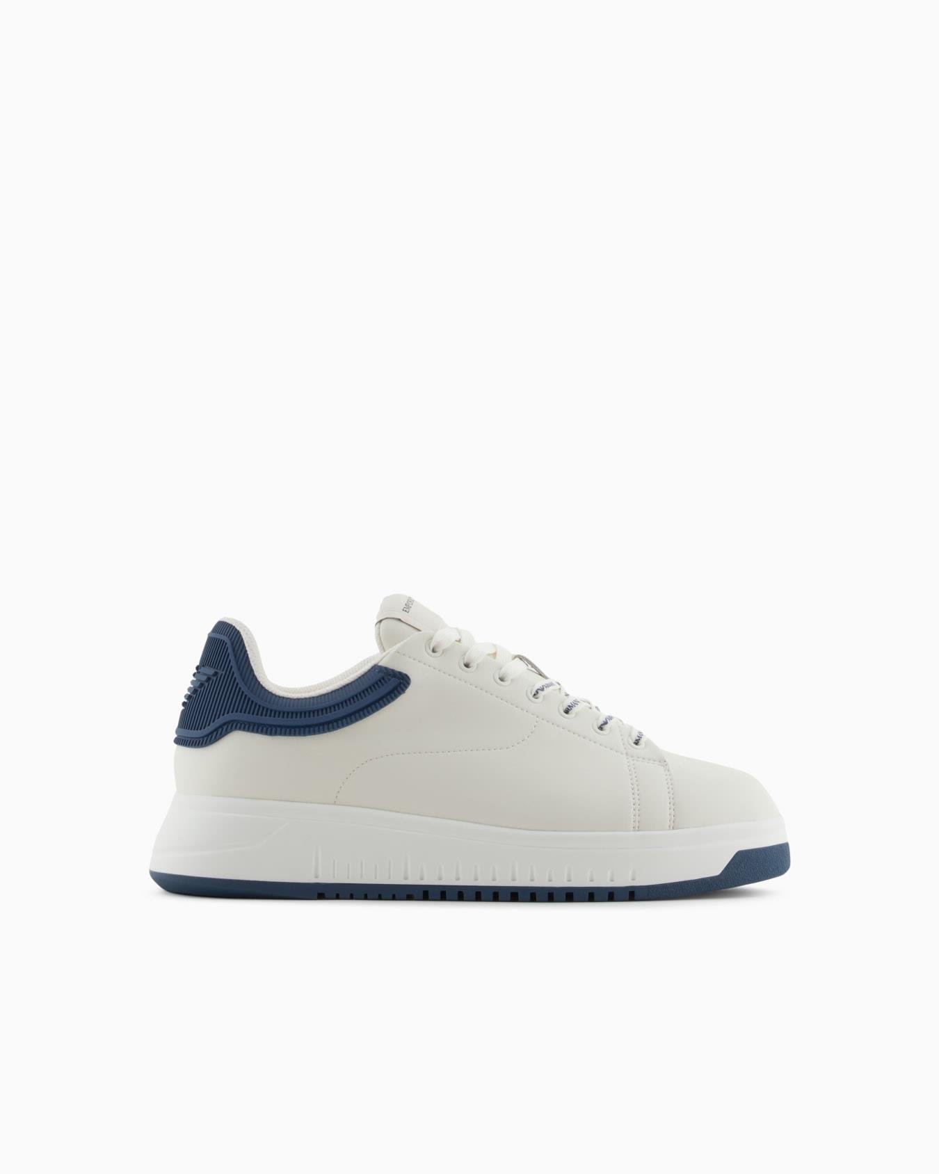 EMPORIO ARMANI Emporıo Armani Erkek %100 Deri Marka Logolu Beyaz1 Sneaker X4X264 XN001-T844