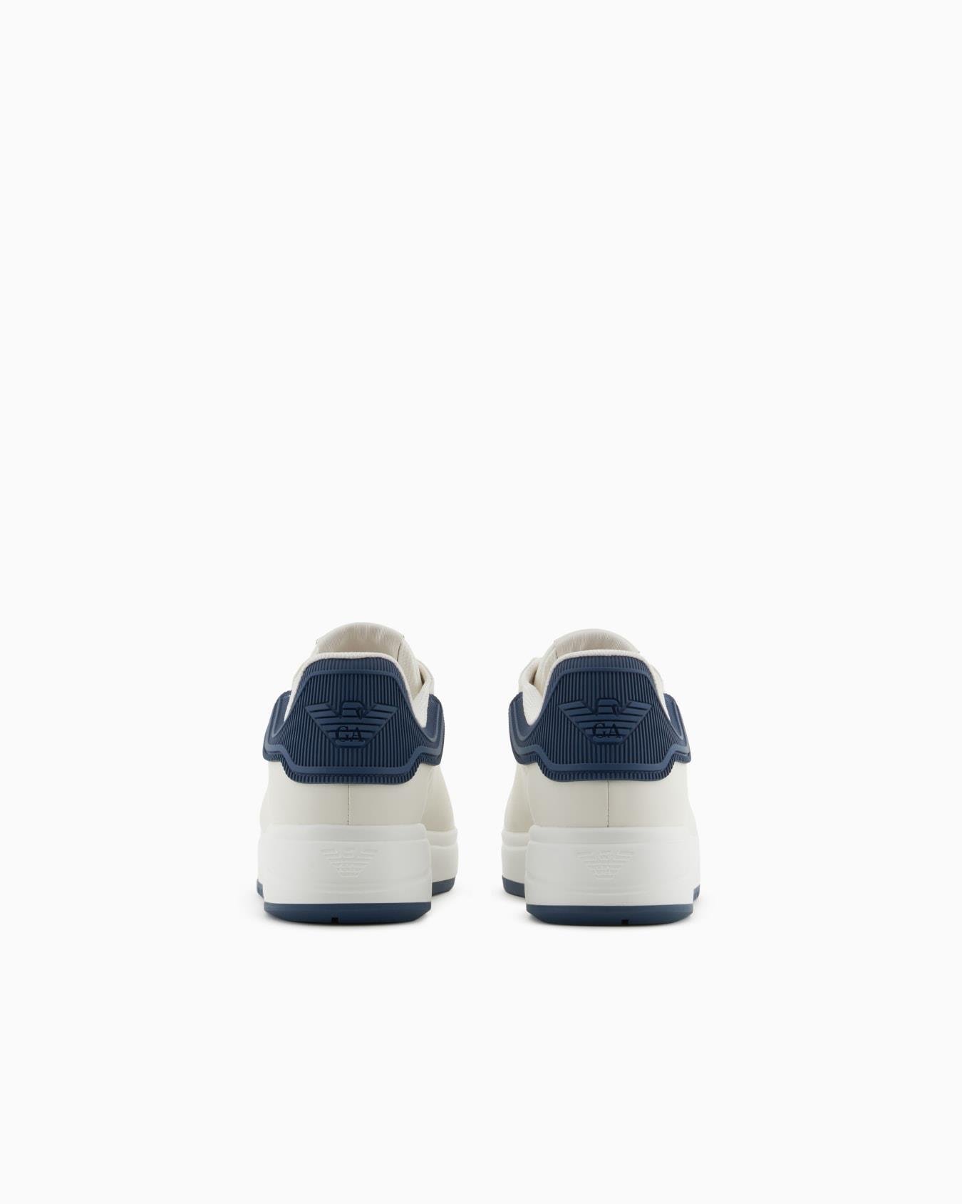 EMPORIO ARMANI Emporıo Armani Erkek %100 Deri Marka Logolu Beyaz1 Sneaker X4X264 XN001-T844