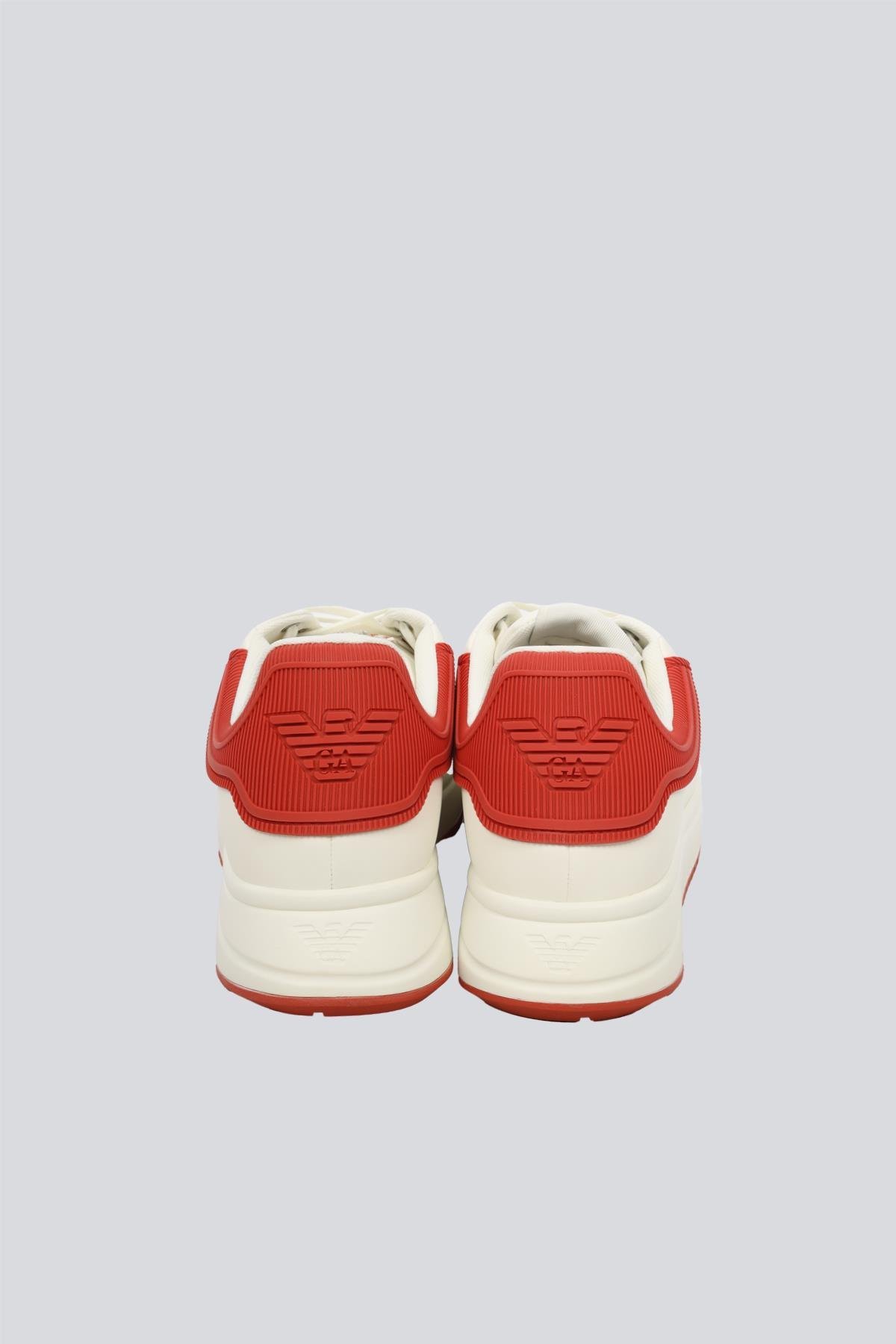 EMPORIO ARMANI Emporıo Armani Erkek %100 Deri Marka Logolu Kırmızı Sneaker X4X264 XN001-U552