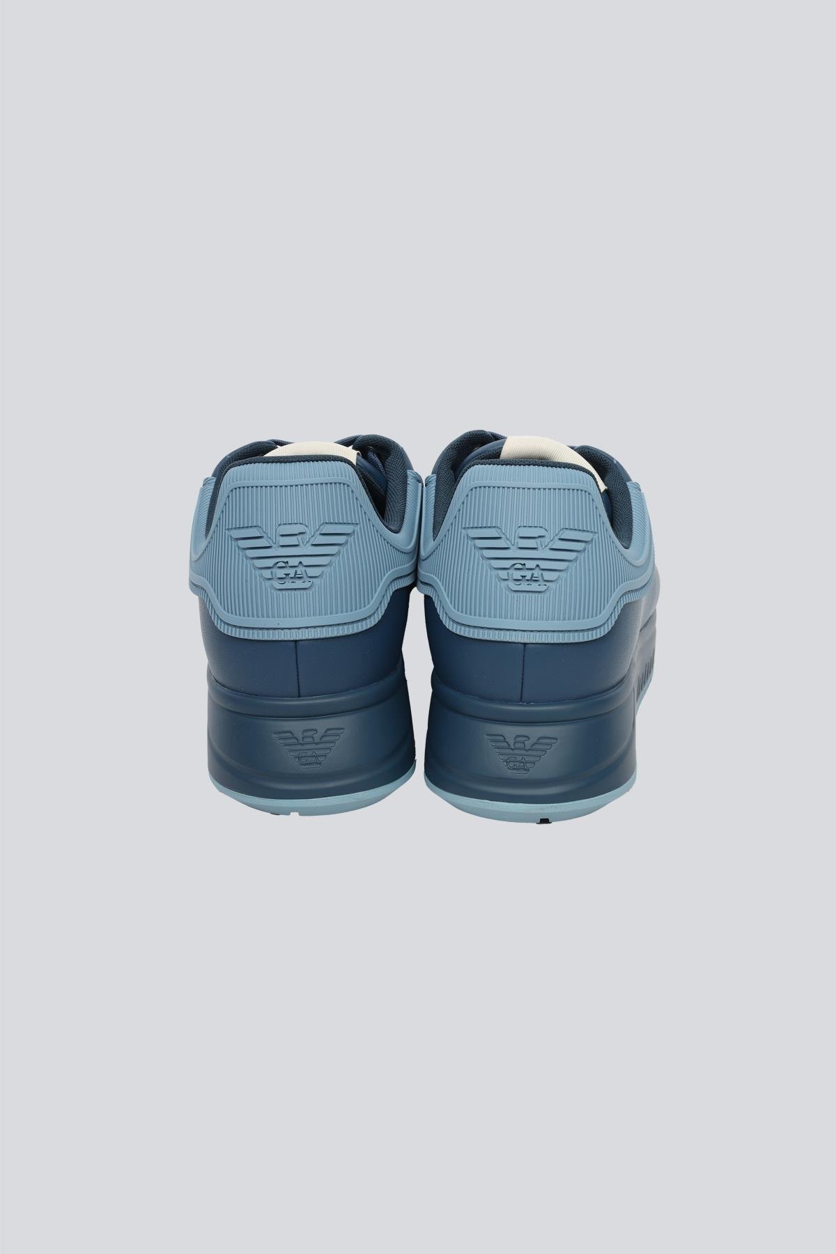 EMPORIO ARMANI Emporıo Armani Erkek %100 Deri Marka Logolu Lacivert Sneaker X4X264 XN001-U554