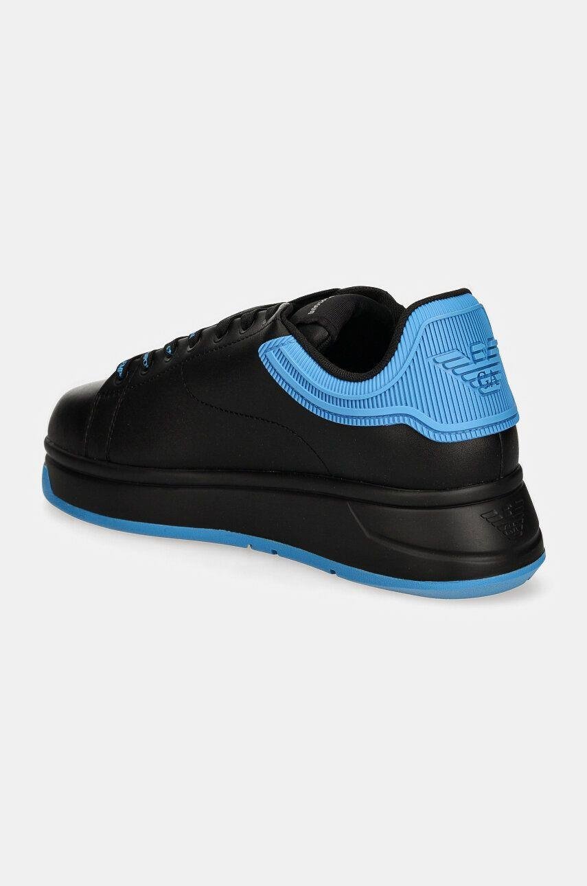 Emporio Armani Emporıo Armani Erkek %100 Deri Marka Logolu Siyah1 Sneaker X4X264 XN001-K729